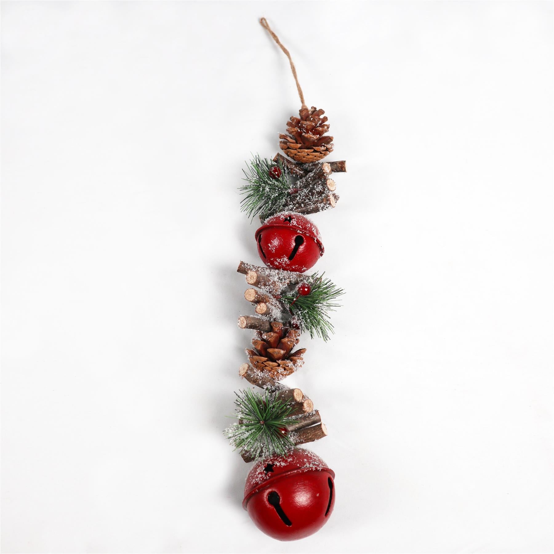 50Cm Garland Hanging Decoration With Red Double Bells