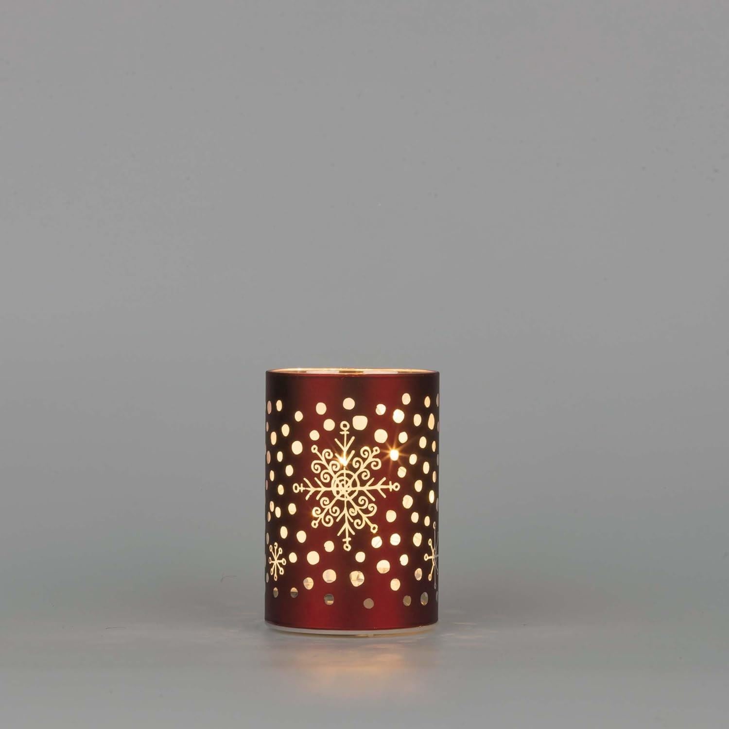 12Cm Christmas Decorated Vase Led Red Glass Vase / Snowfall