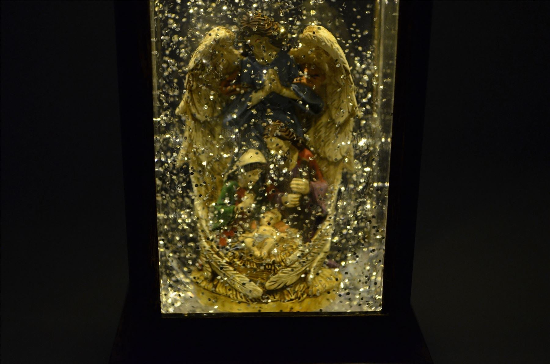 LED Lantern Christmas Tabletop Glitter Water Lights Musical XMAS Home Decor 28CM