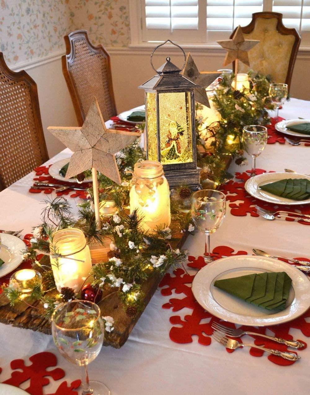 28cm Christmas LED Lantern Santa Lights Up Xmas Home Window Decoration Ornament