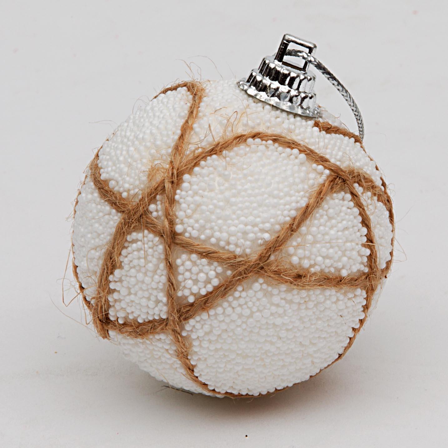 12 White Christmas Tree Decorations Baubles Soft Foam Xmas Home Decor 4 Cm
