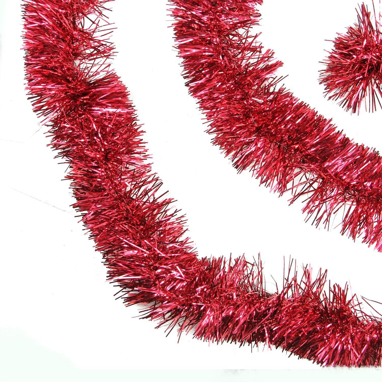 Red Tinsel Tree Decoration 1.8M