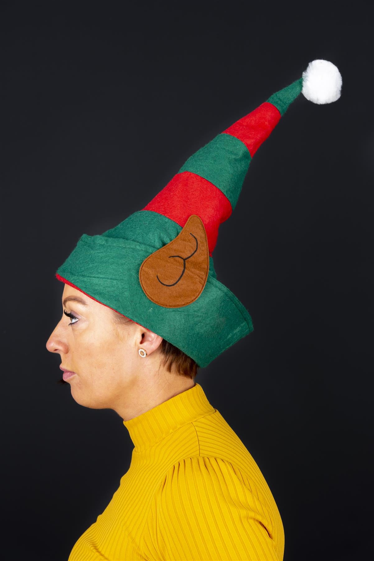 50Pcs Christmas Elf Hat Polyester Xmas Hat Fancy Dress Costume One Size Fun Hat