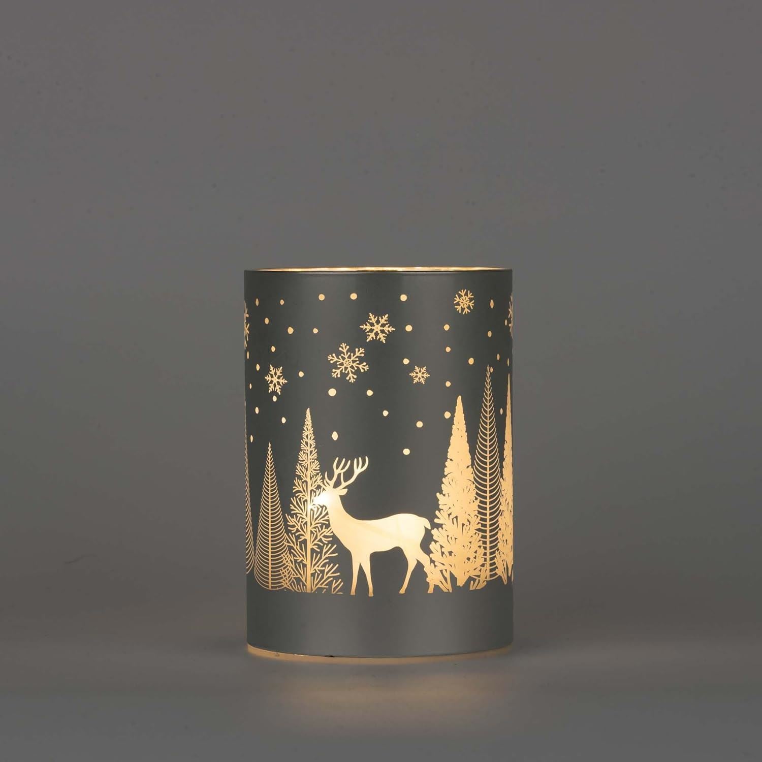 14Cm Christmas Decorated Vase Led Silver Glass Vase / Forest