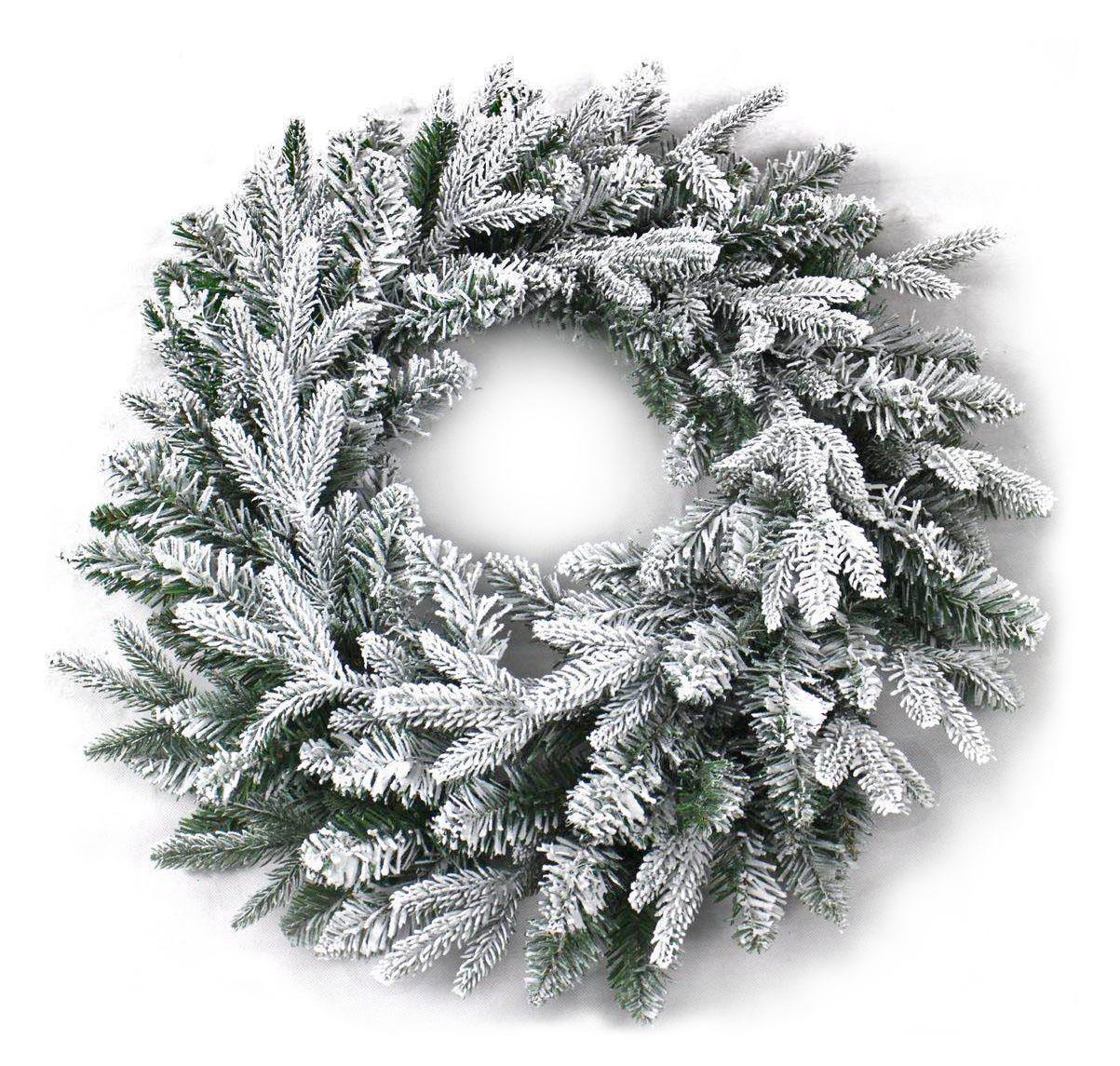 Plain Lapland Fir Snow Flocked Wreath 55Cm