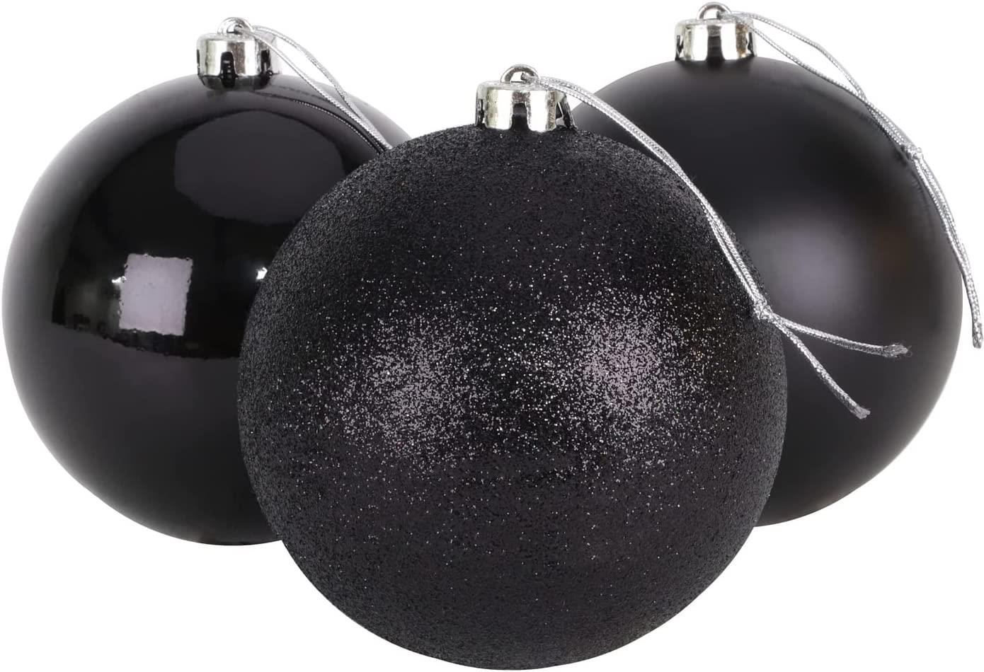Baubles Black 15Cm-3Pcs Pvc