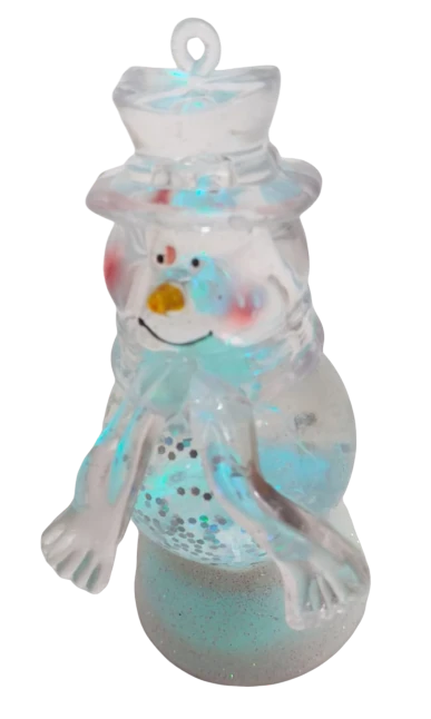 1 X Crystal Clear Snowman Figures Christmas Decoration