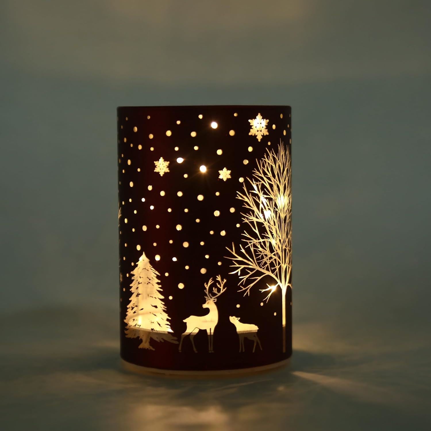 12Cm Christmas Decorated Vase Led Red Glass Vase / Tree