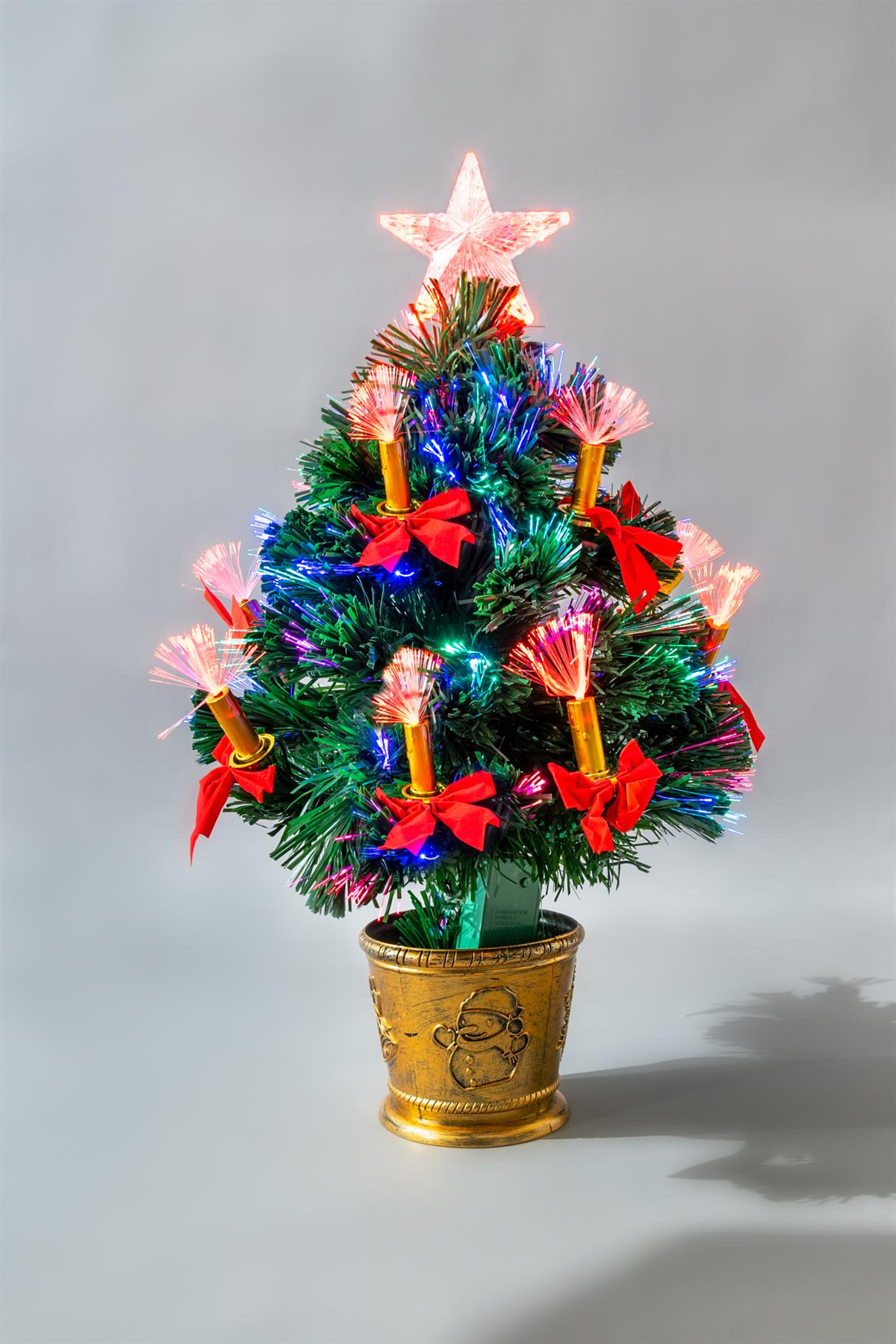 2FT Pre-Lit Christmas Tree Green Fiber Optic LED Lights Xmas Home Holiday Decor