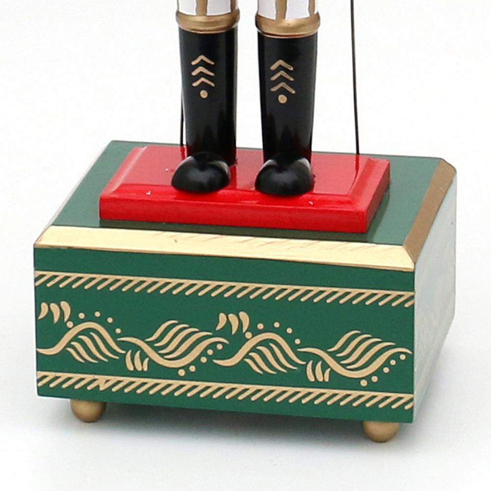 1 Wooden Nutcracker Music Box 30cm Clockwork Christmas Figurines Xmas Home Decor