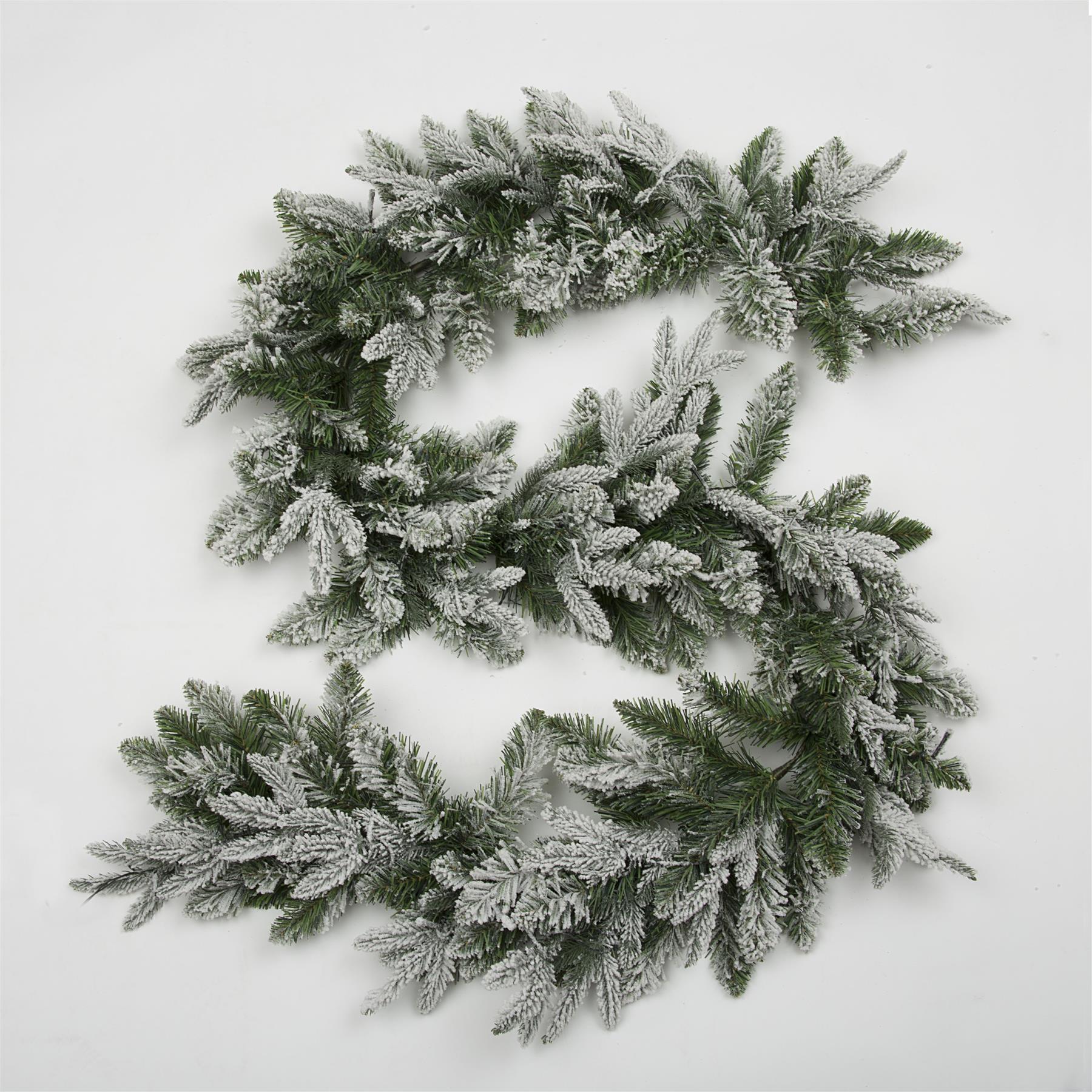 Plain Lapland Fir Snow Flocked Garland 2M