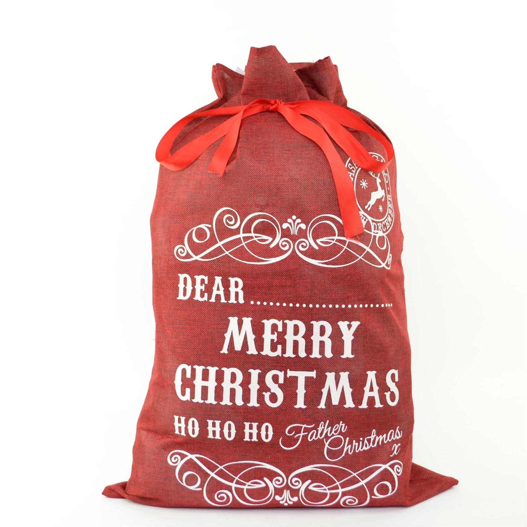 1 Pc Personalised Santa Sack Christmas Stocking Xmas Presents Gifts Bags 72 X 50Cm