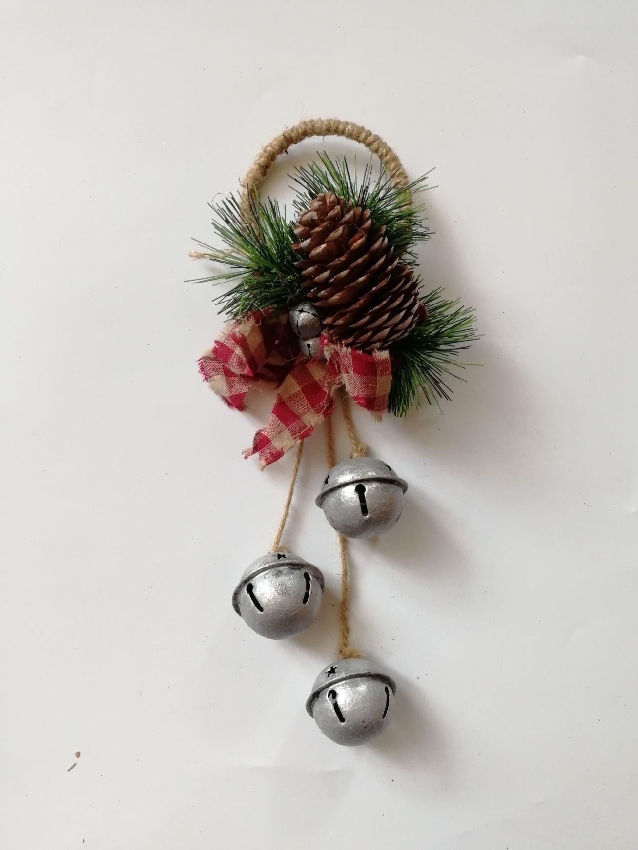 Hanging Decorations With Silver Bells 27 Cm