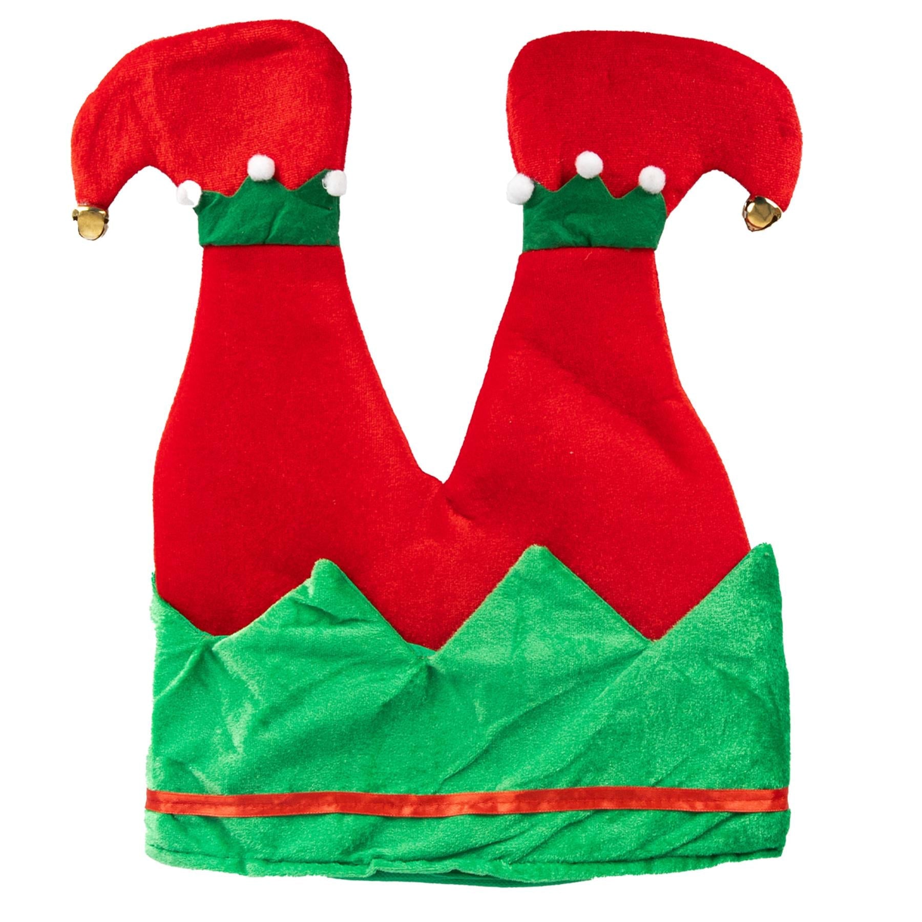 Christmas Hat Elf Leg Adult Fancy Dress Accessory Novelty Cap Festive Xmas Party