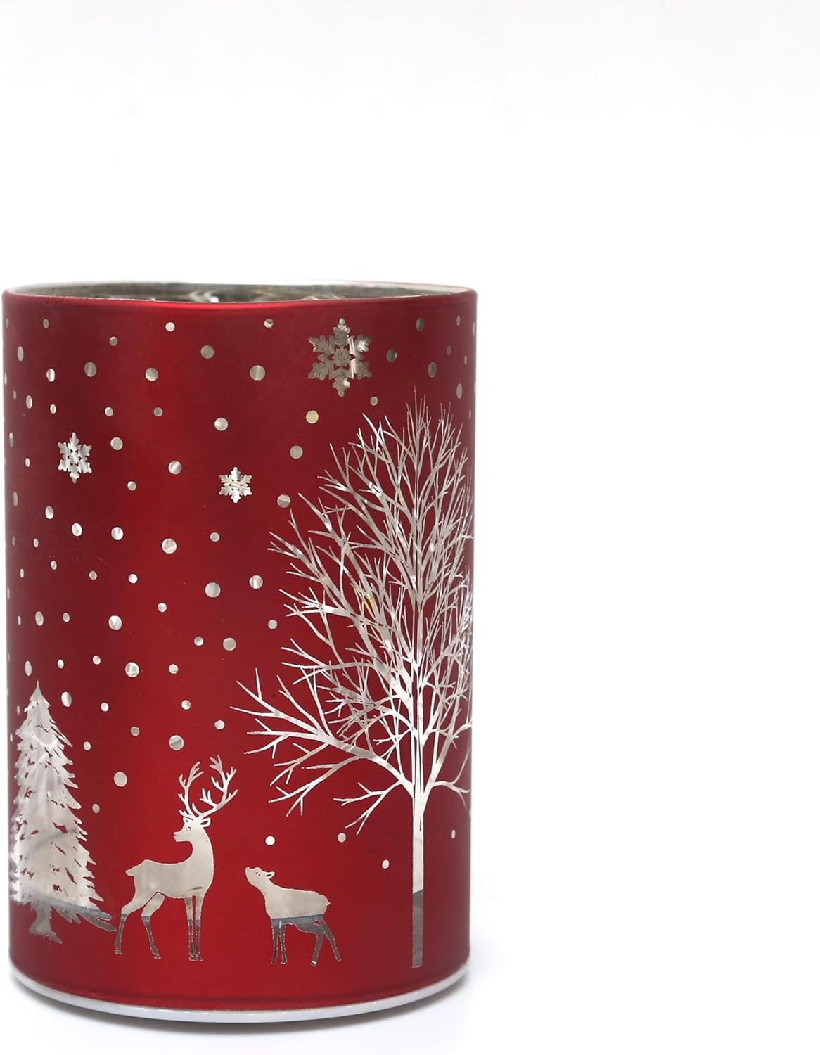 12Cm Christmas Decorated Vase Led Red Glass Vase / Tree
