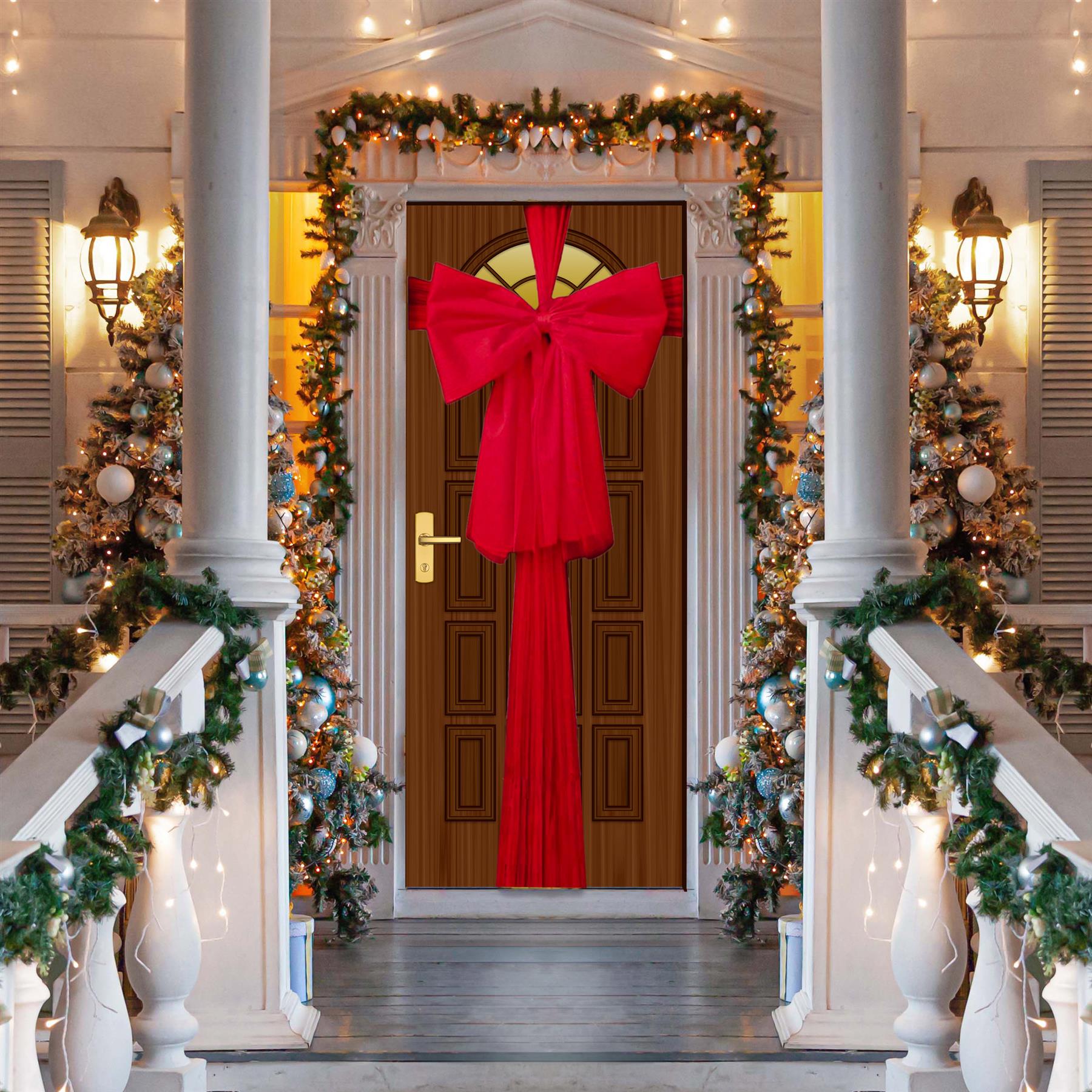 Door Bow Red Ribbon 75X900Cm