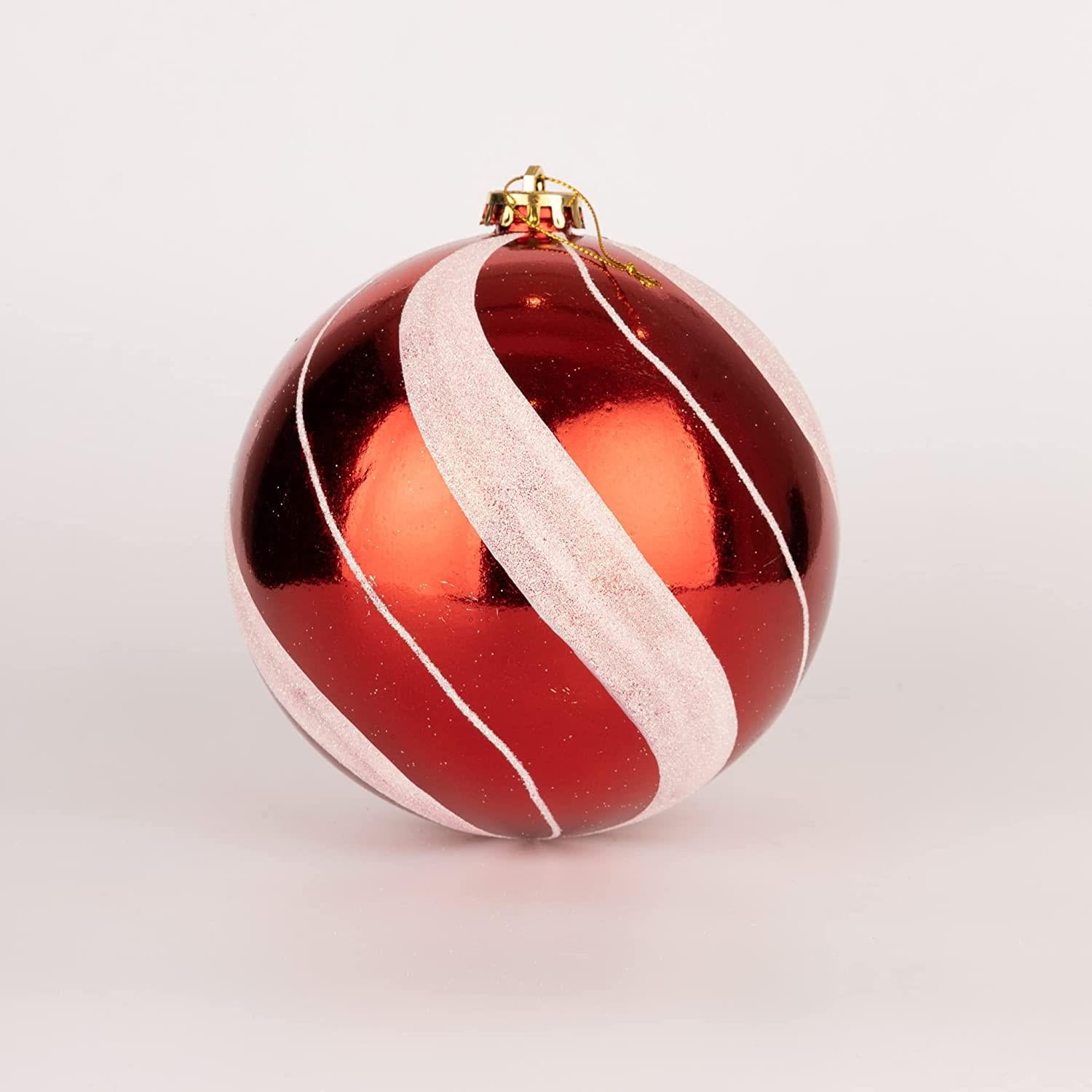 Baubles Candy Stripe 15Cm 3Pcs Pvc