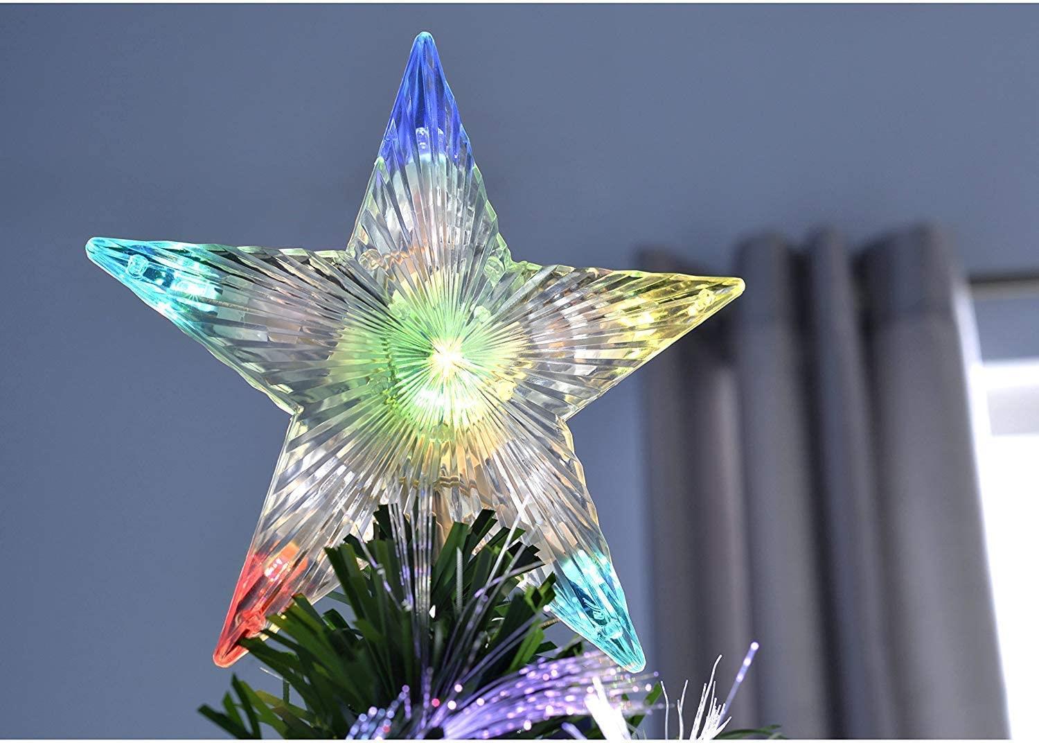 3FT Pre-Lit Christmas Tree Green Fiber Optic LED Lights Xmas Home Holiday Decor