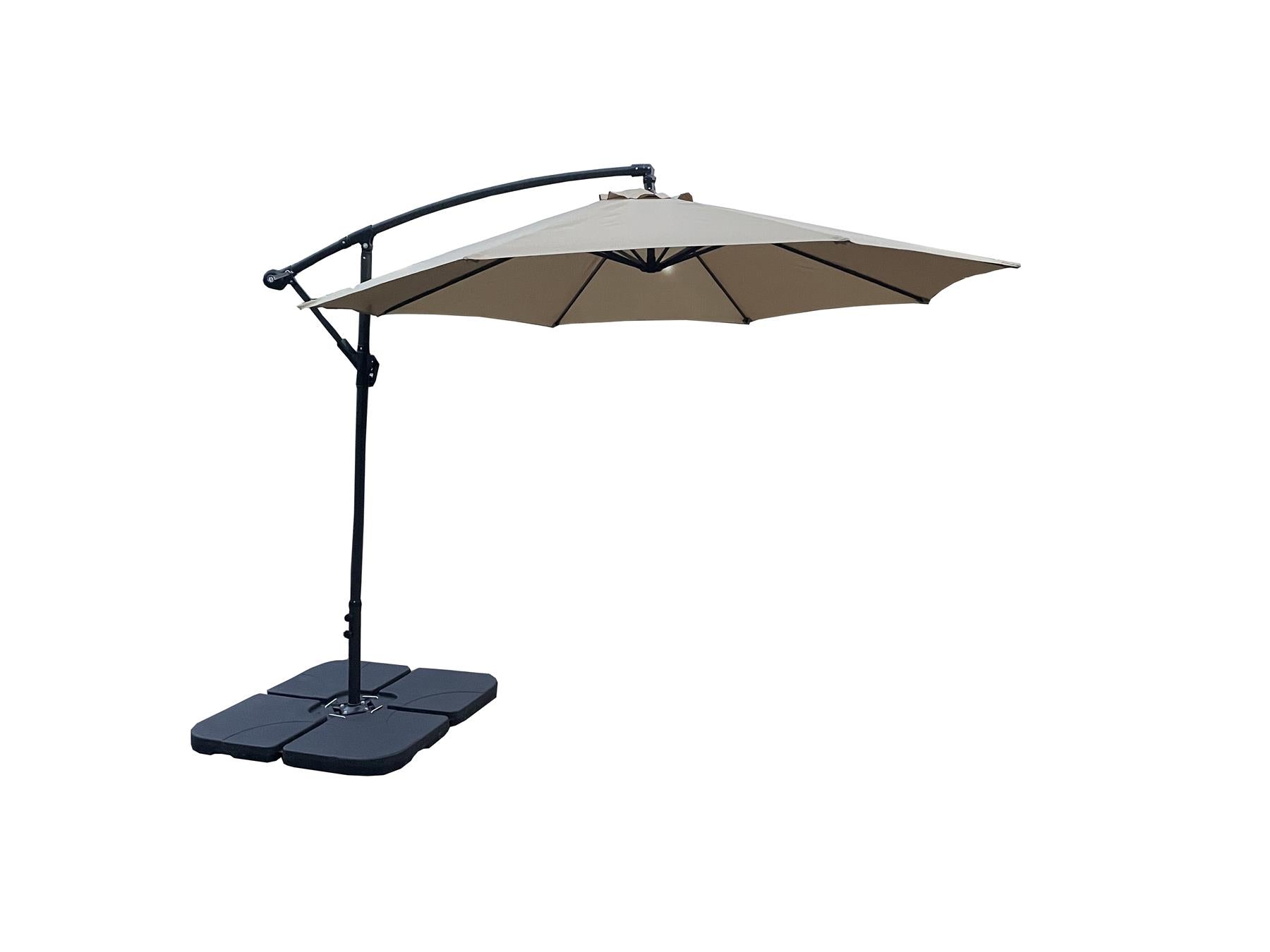3m Garden Parasol Hanging Cantilever Umbrella Beige