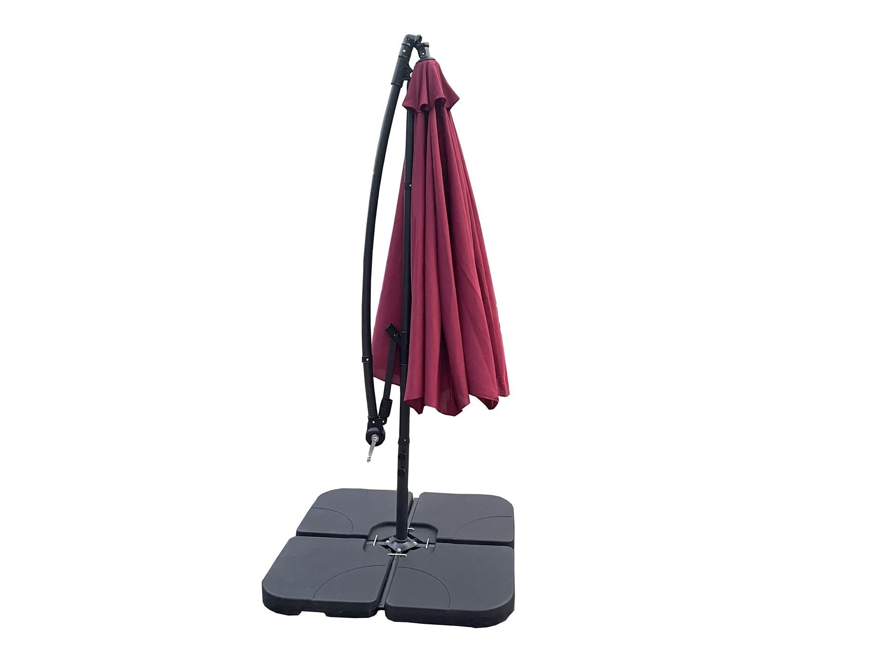3m Garden Parasol Hanging Cantilever Umbrella Burgundy