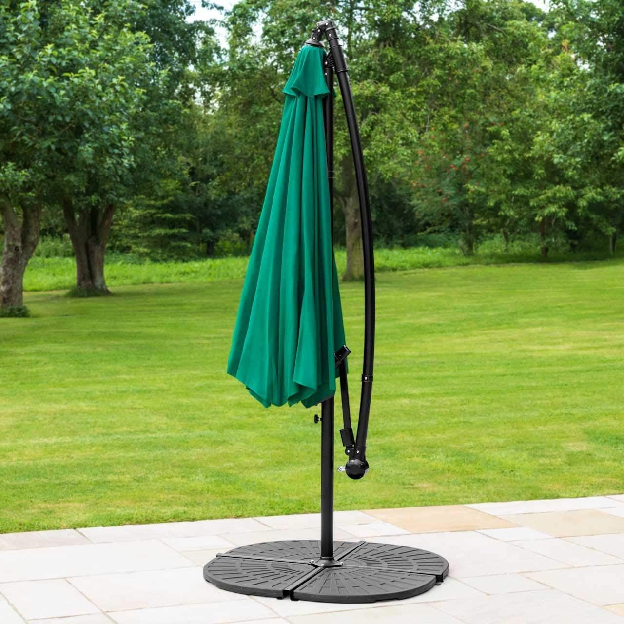 3m Garden Parasol Hanging Cantilever Umbrella Green