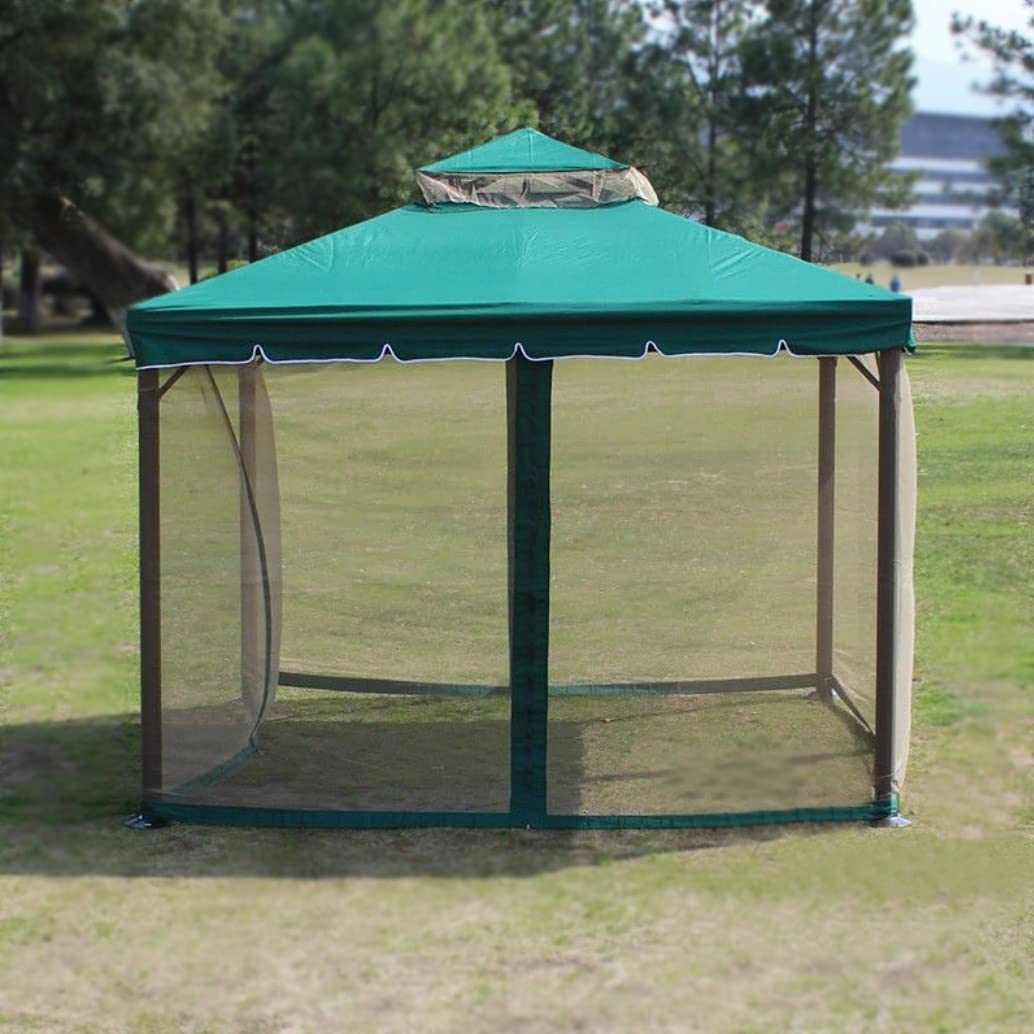3x4x2.75m Green Gazebo with Nets Aluminium Frame and Powder coated Steel Roof