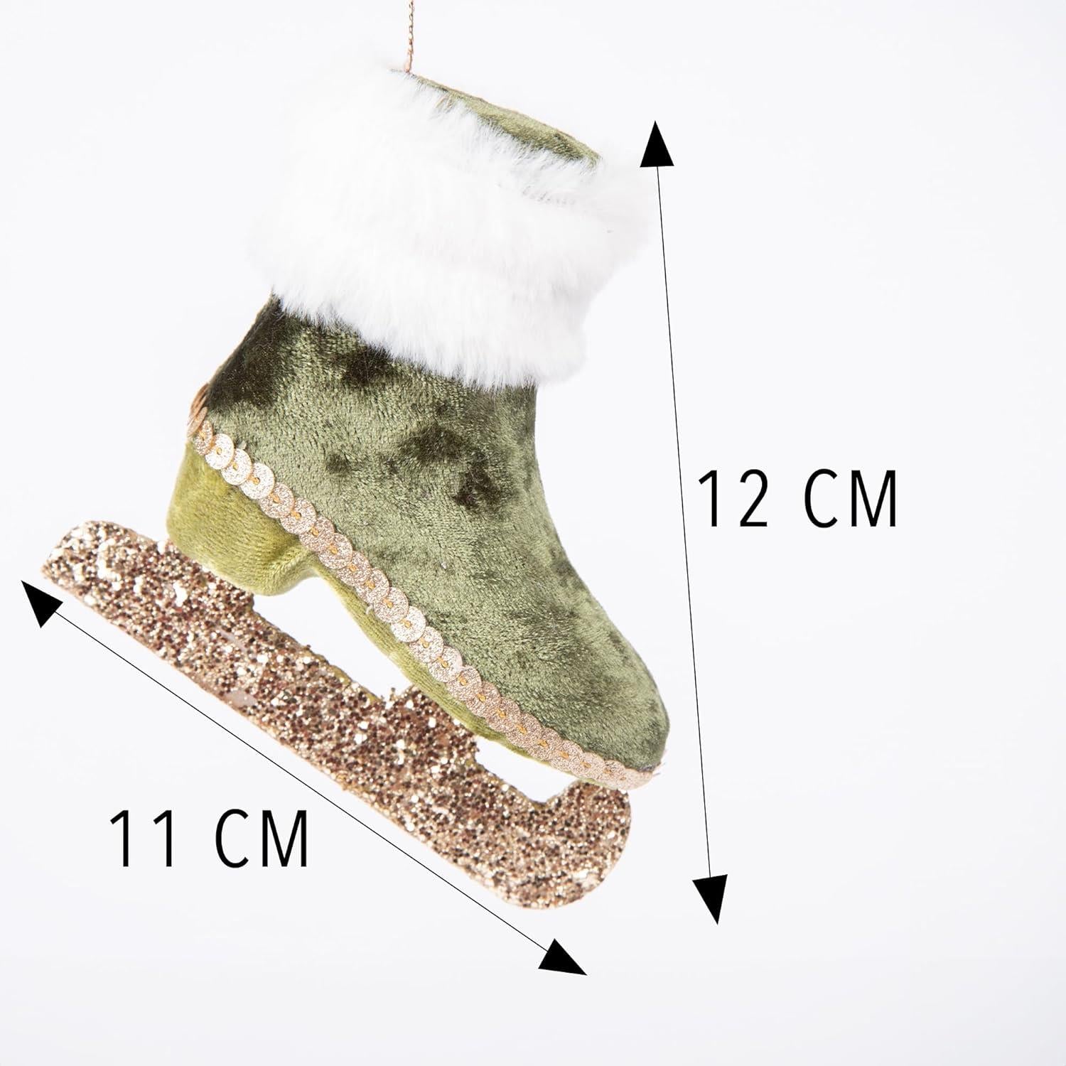 Ice Skate Green 11X12Cm - Christmas Hanging Decoration