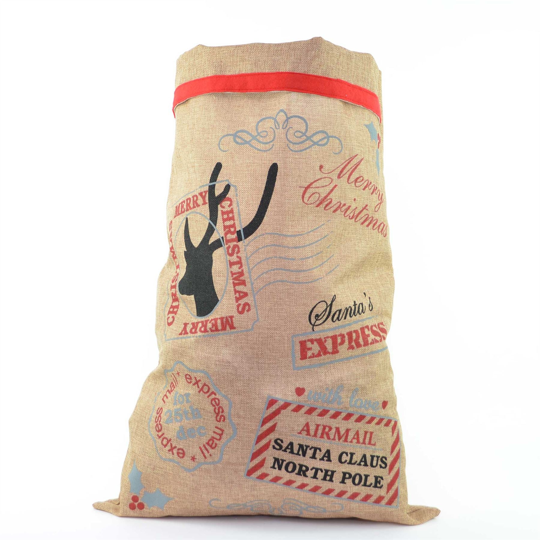 1 Pcs Large Brown Santa Christmas Sack Stocking Xmas Present Gifts Bags 70X50Cm