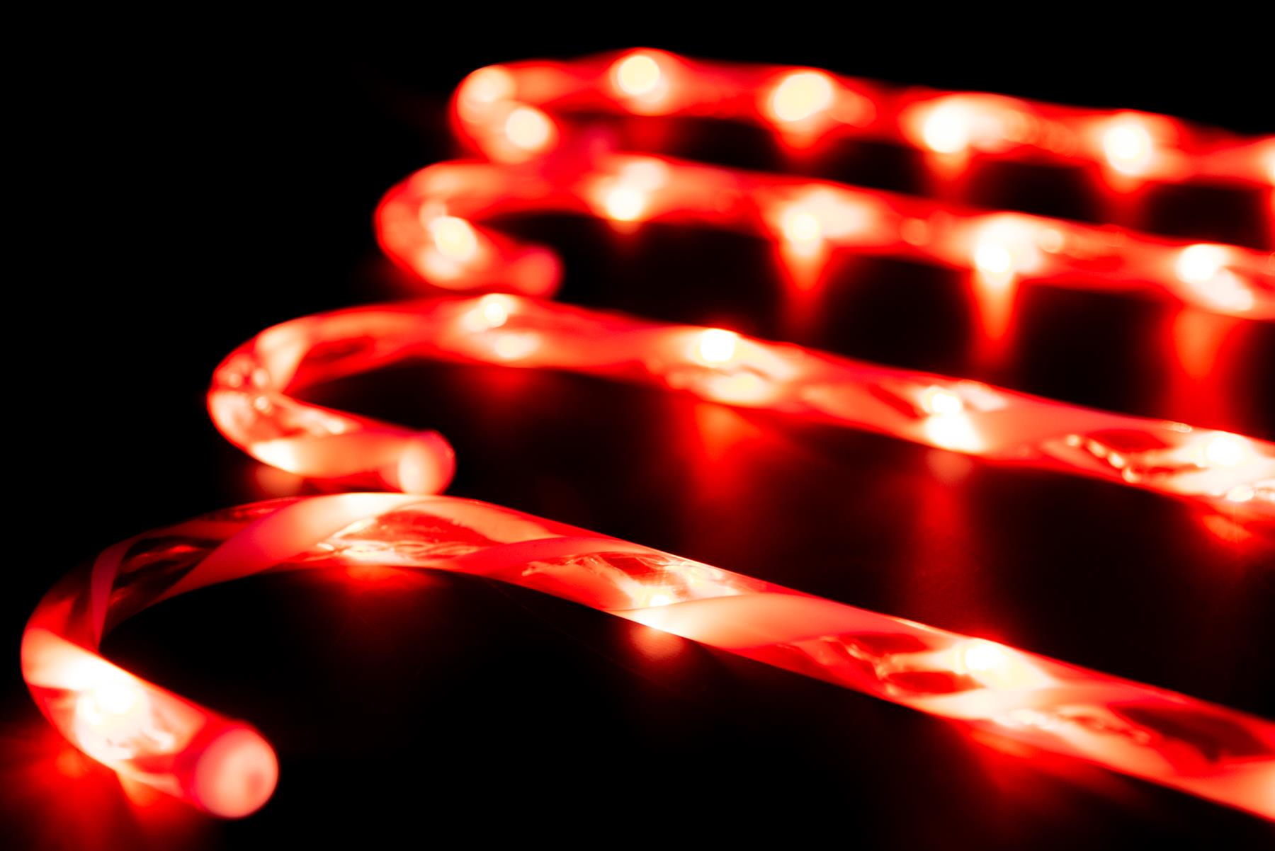 Set Led Candy Cane Stake Red & White Stripes 72Cm 4Pcs