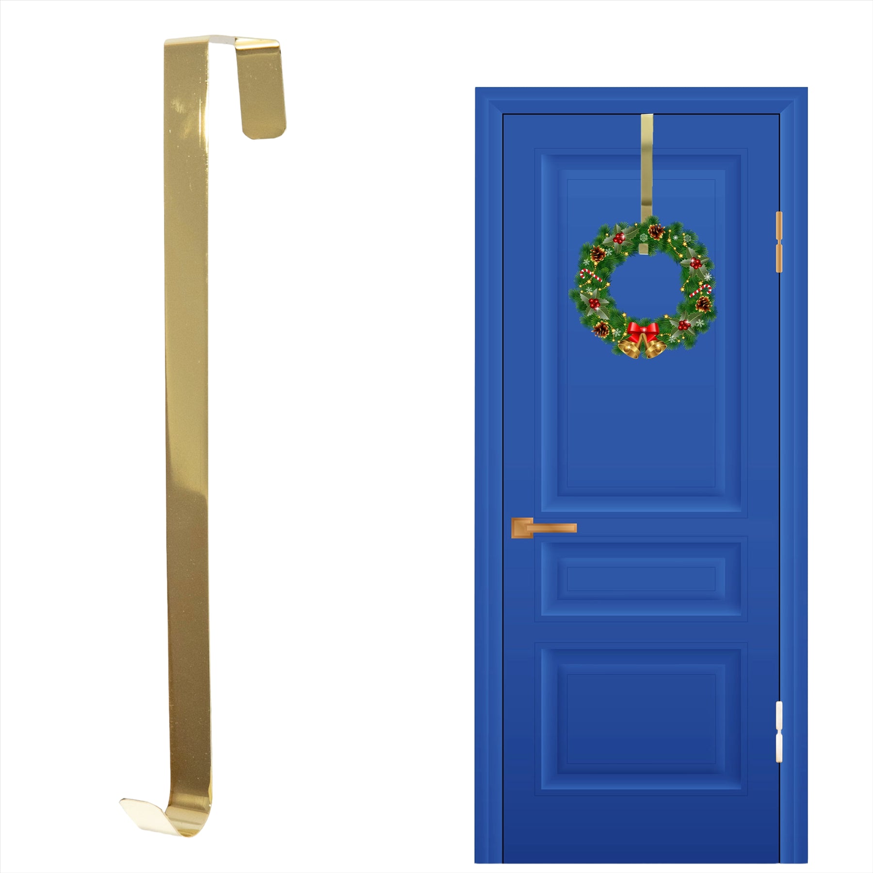 30Cm Metal Wreath Hanger Gold