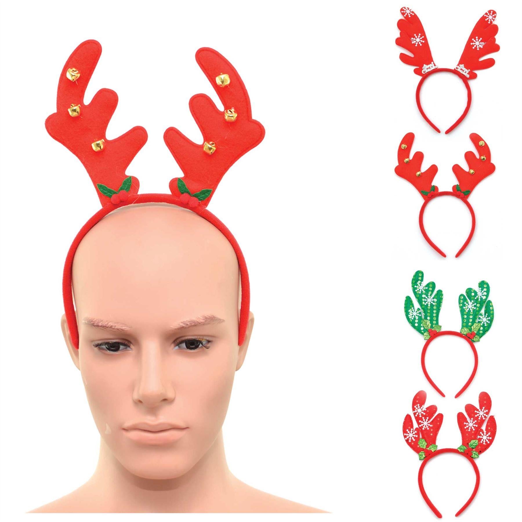 4Pcs Christmas Headbands Different Style Holiday Xmas Party Accessory One Size