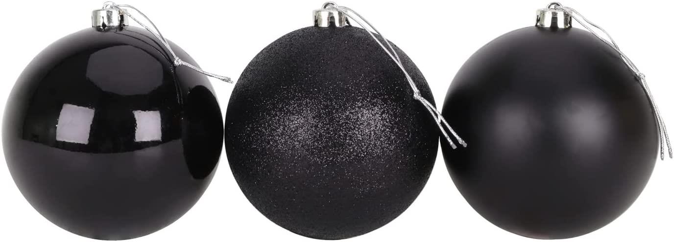 Baubles Black 15Cm-3Pcs Pvc