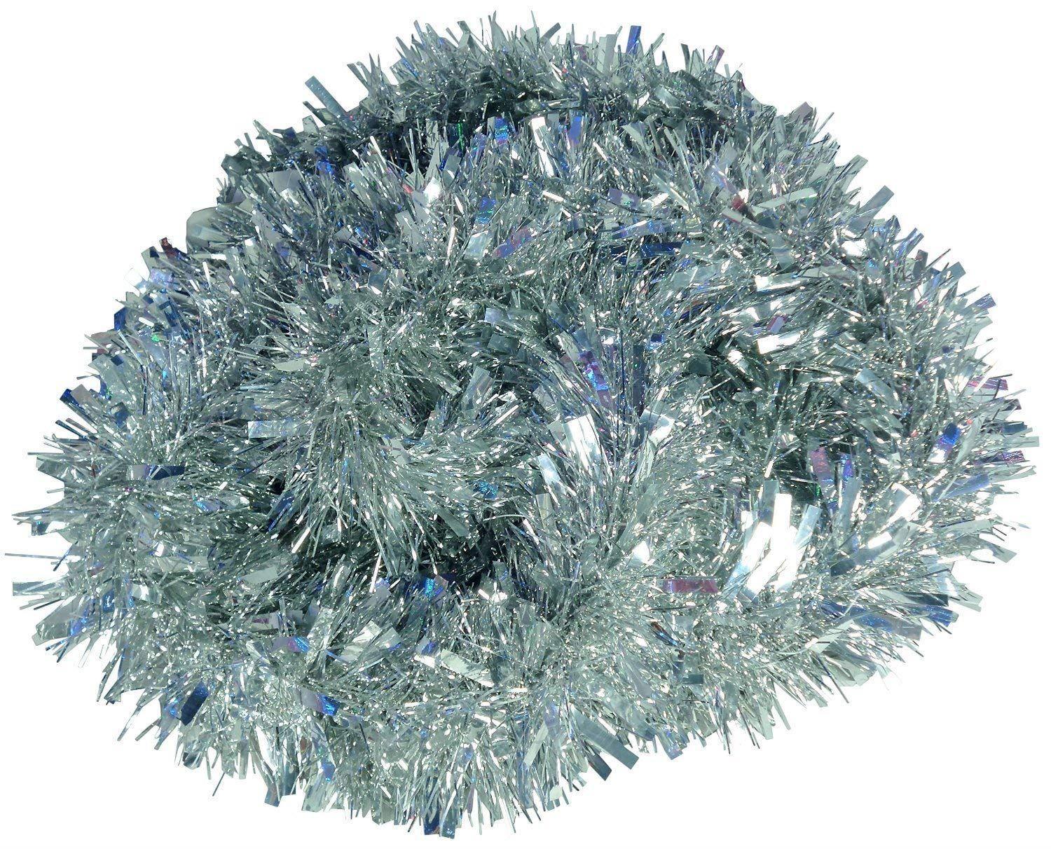 Silver Thick Chunky Luxury Christmas Tree Tinsel Garland Decoration Xmas 48pcs