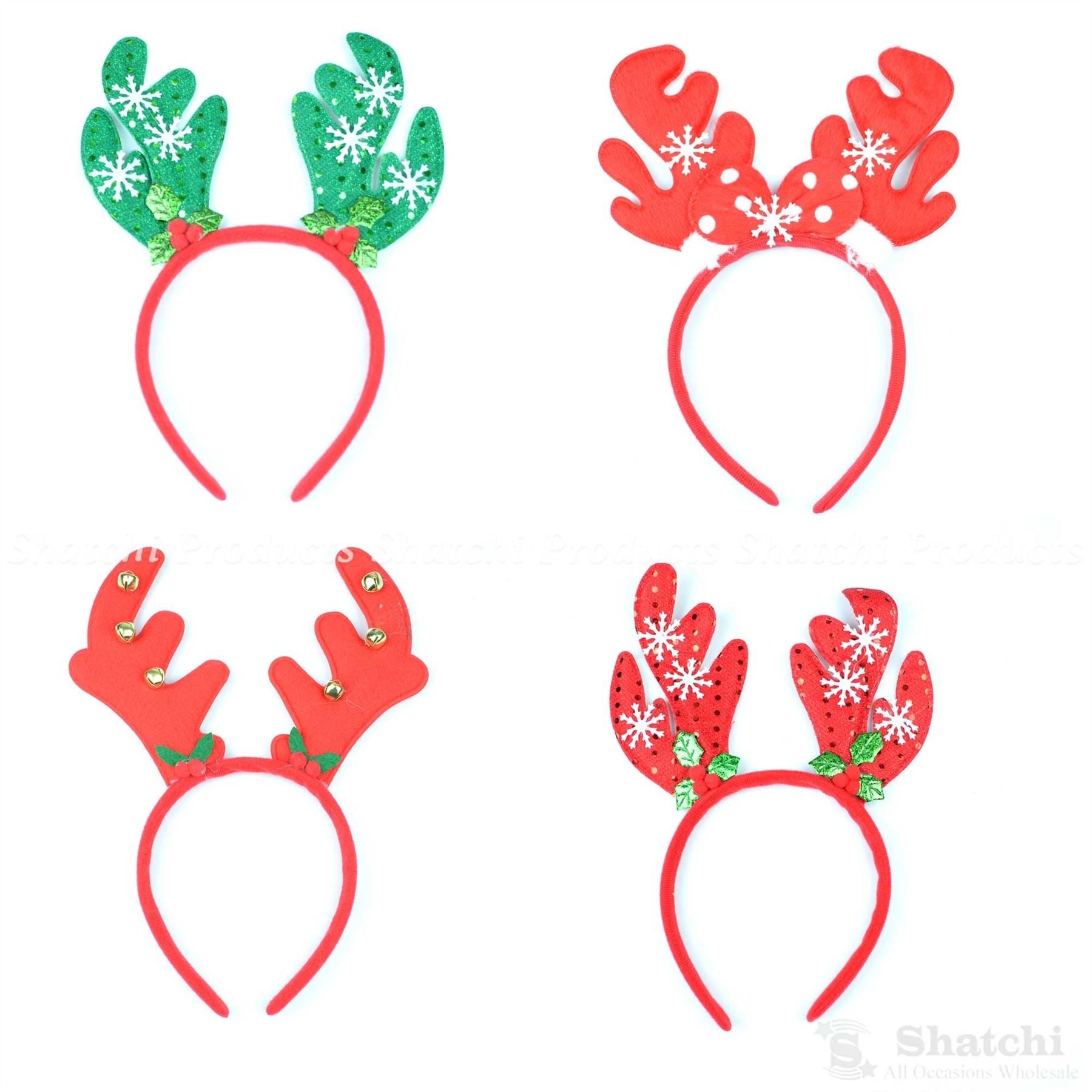 Reindeer Headband Antlers Christmas Party Costume Accessories Fun Toys Games 4pc