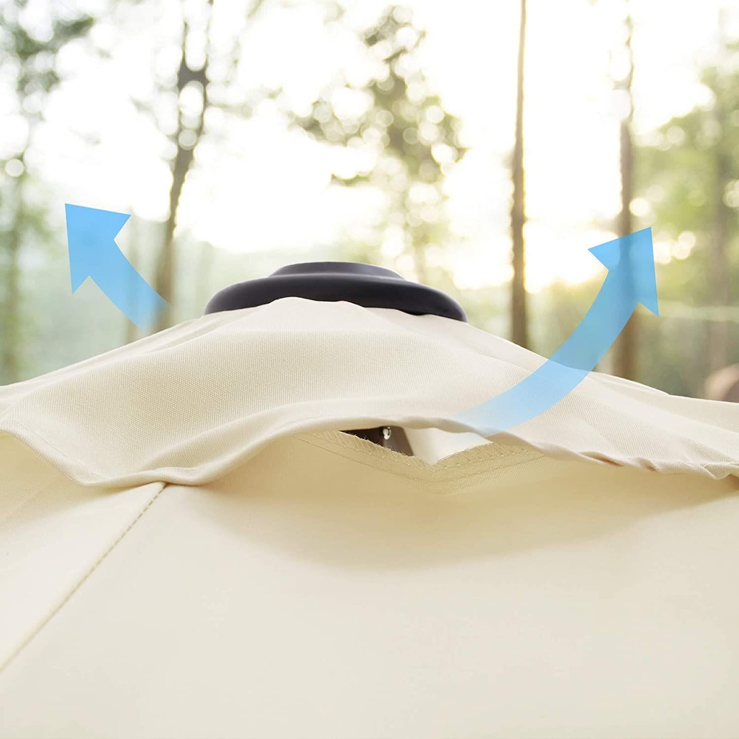 3m Garden Parasol Umbrella Tilting with Crank Handle Beige