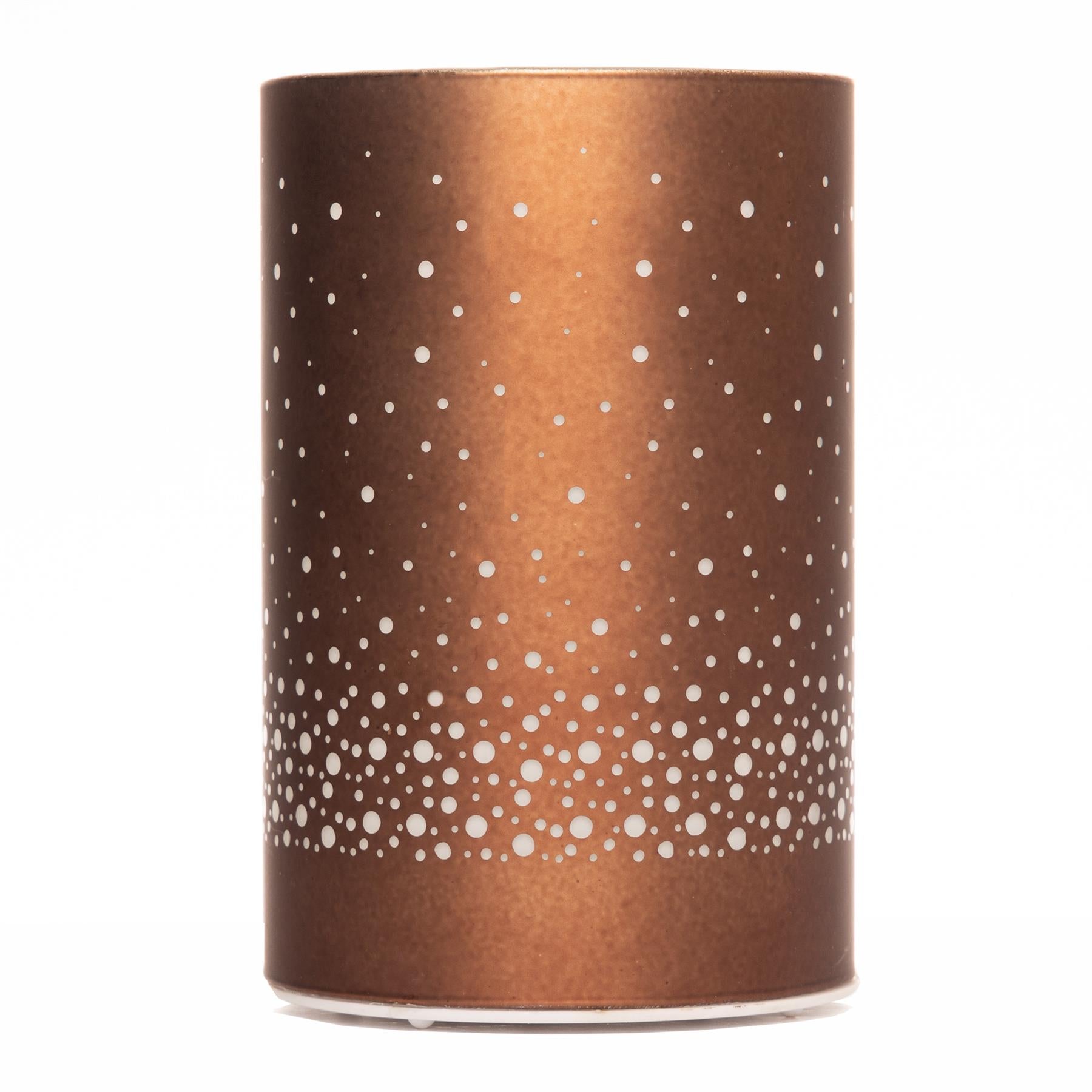 15Cm Christmas Decorated Vase Table Snowfall Scene Copper