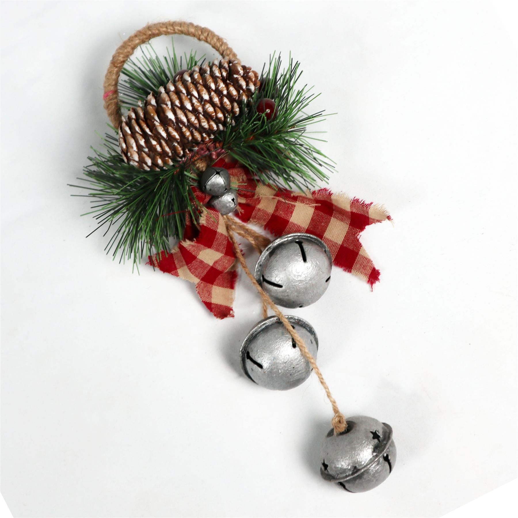 Hanging Decorations With Silver Bells 27 Cm