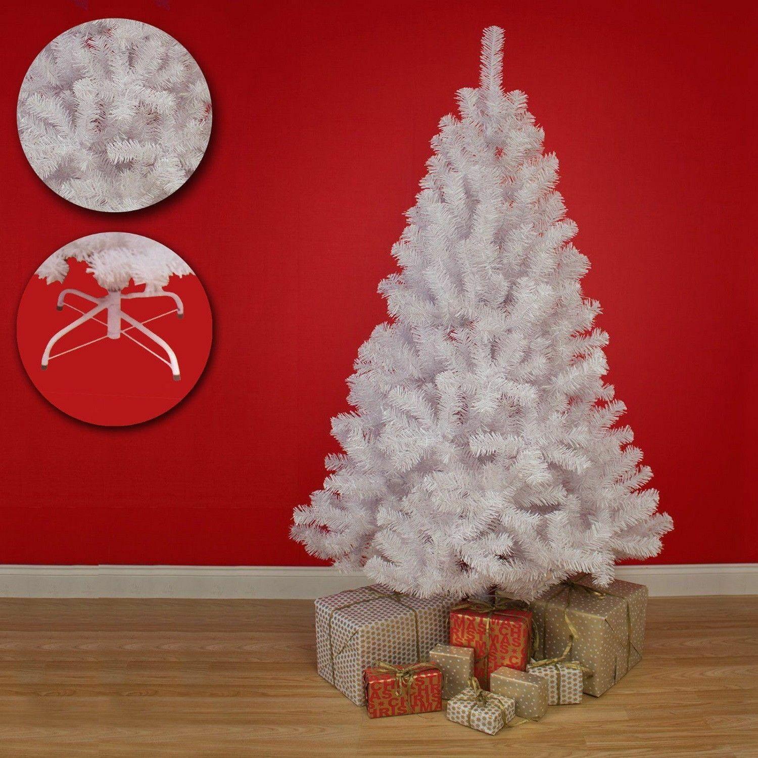 White Christmas Tree Xmas Bushy Pine Artificial Outdoor Xmas Home Decoration 4FT