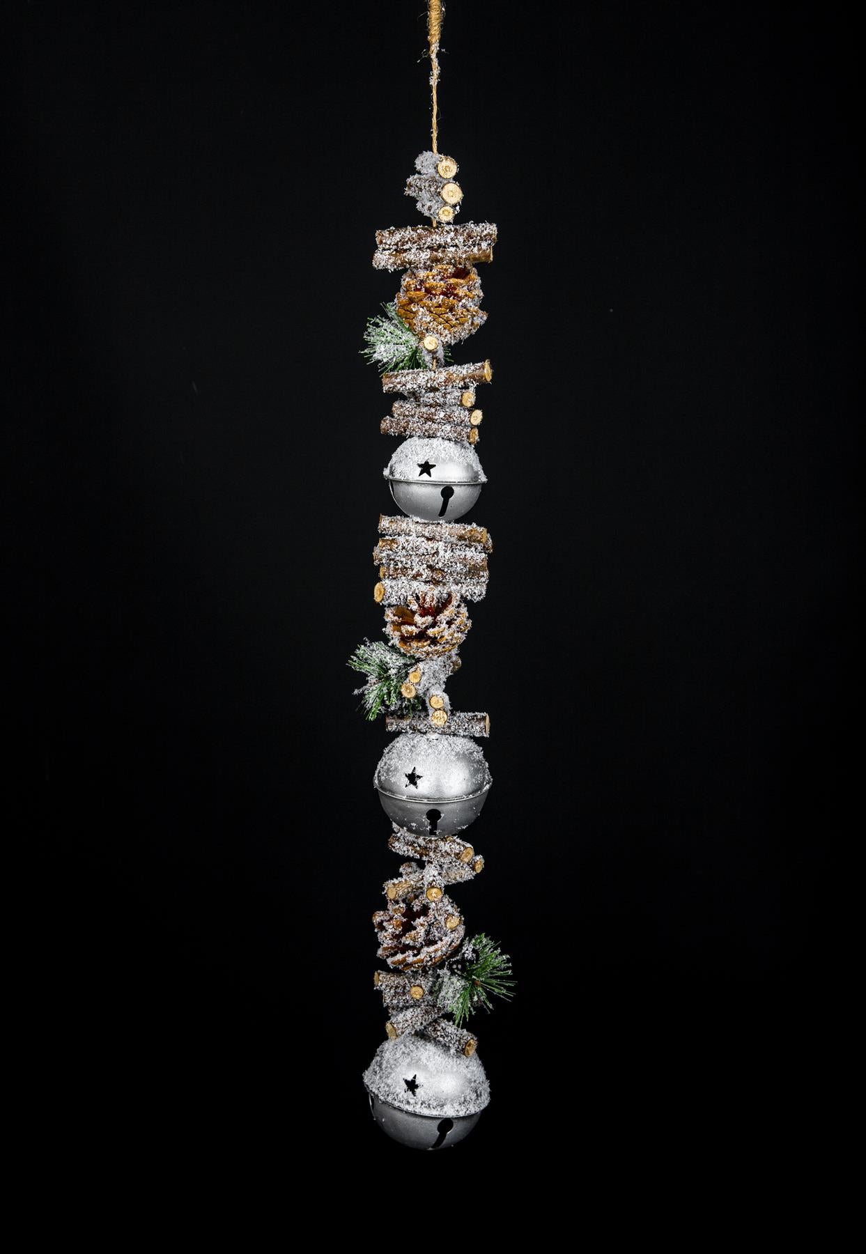 90Cm Garland Hanging Decoration With Silver Tripple Bells