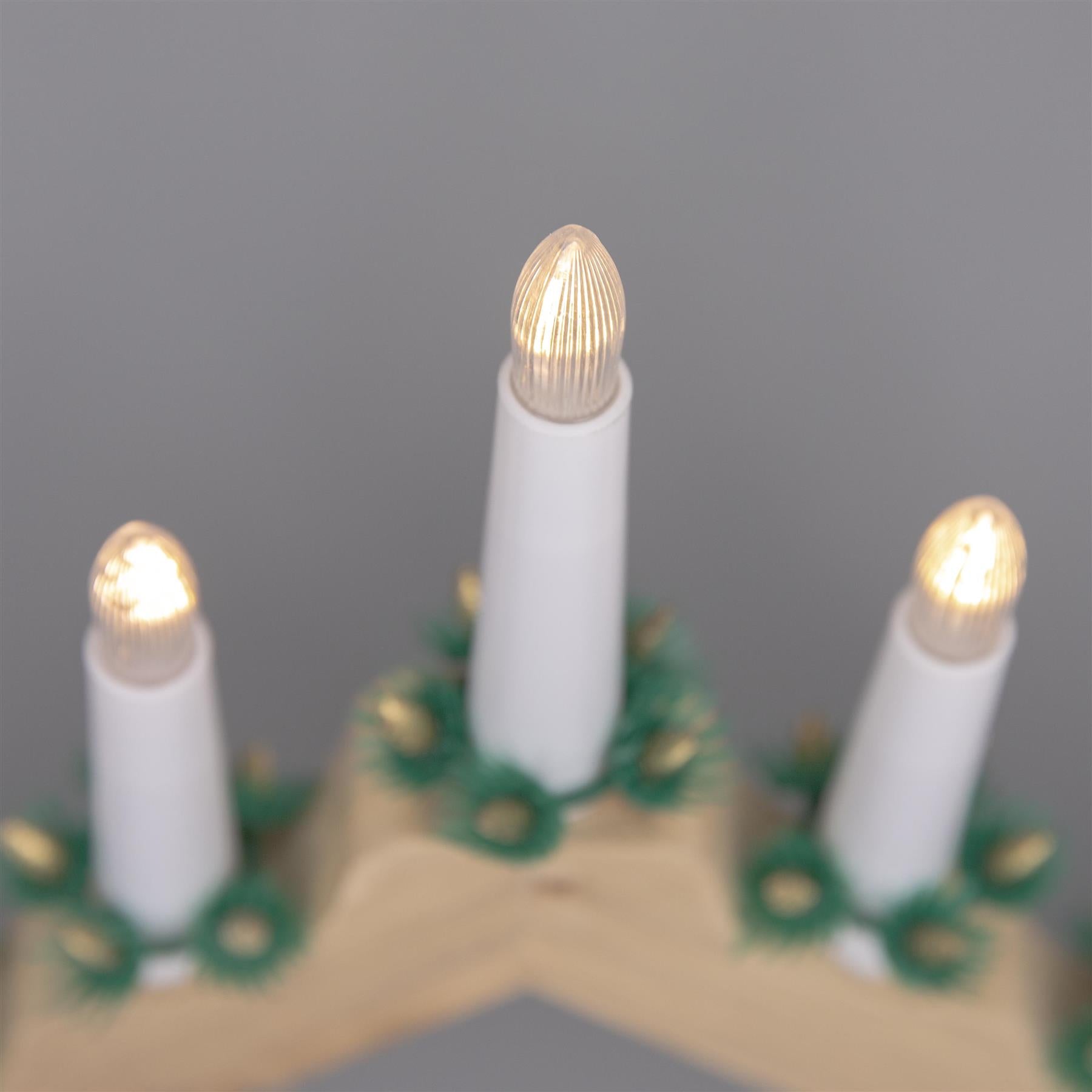 Battery Operated Wooden Natural Candle Bridge - H32Xw39Xd4.5Cm