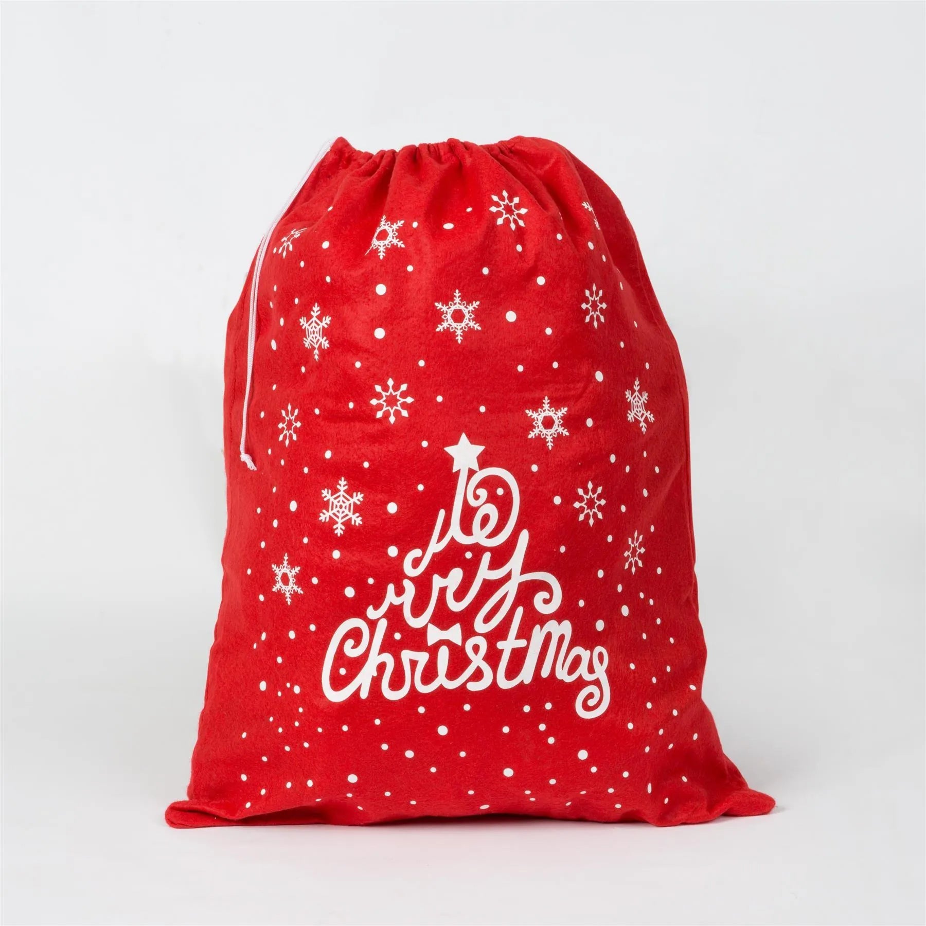 10 Father Christmas Santa Sack Stocking Sock Gifts Bag Red Felt Xmas Accessories