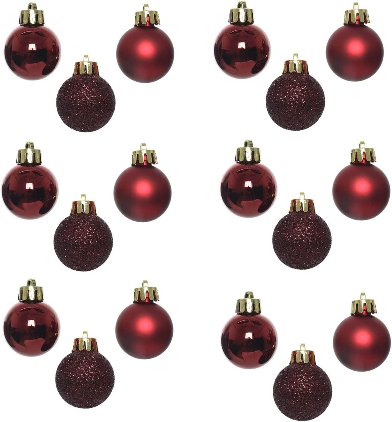 Baubles Burgundy 3Cm 12Pcs Set Pvc