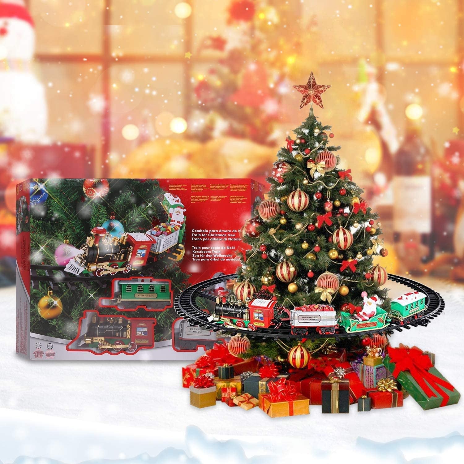 Christmas Tree Train Set-Around The Tree Xmas Decoration Festive Light Up Sound