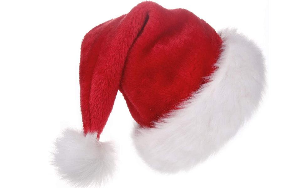 Deluxe Father Christmas Santa Hat Xmas Fancy Dress Accessories Stocking Fillers