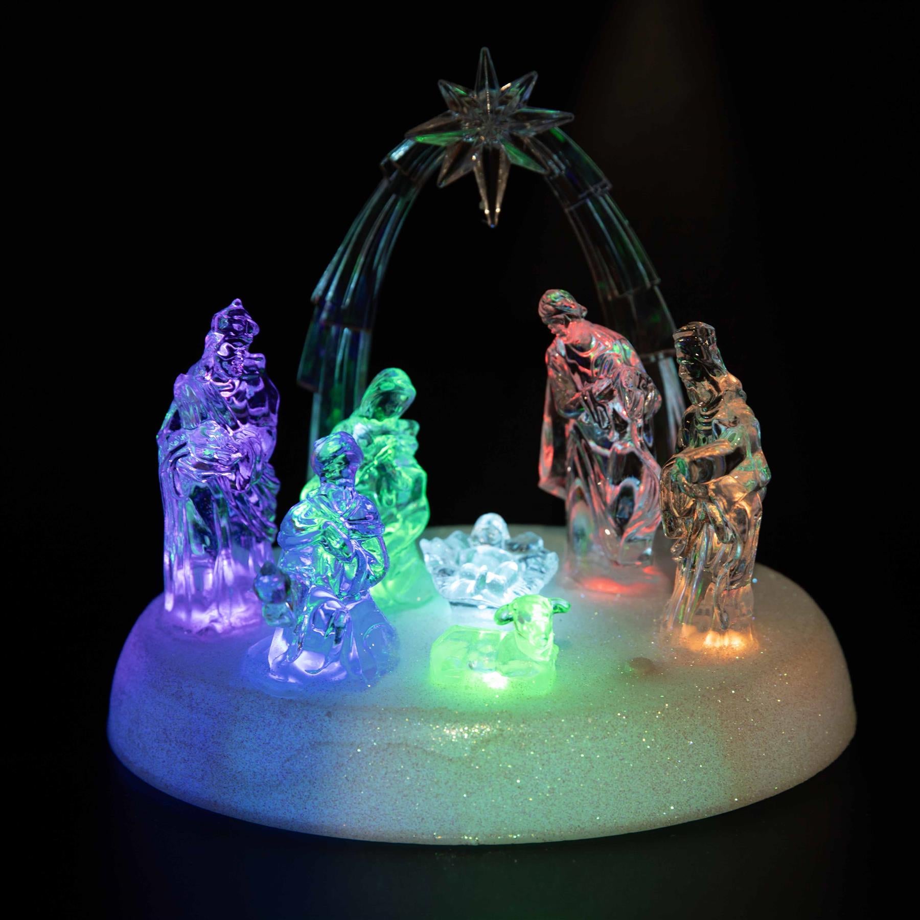 Christmas Nativity Led Light Up Set With Music Xmas Decoration 11532