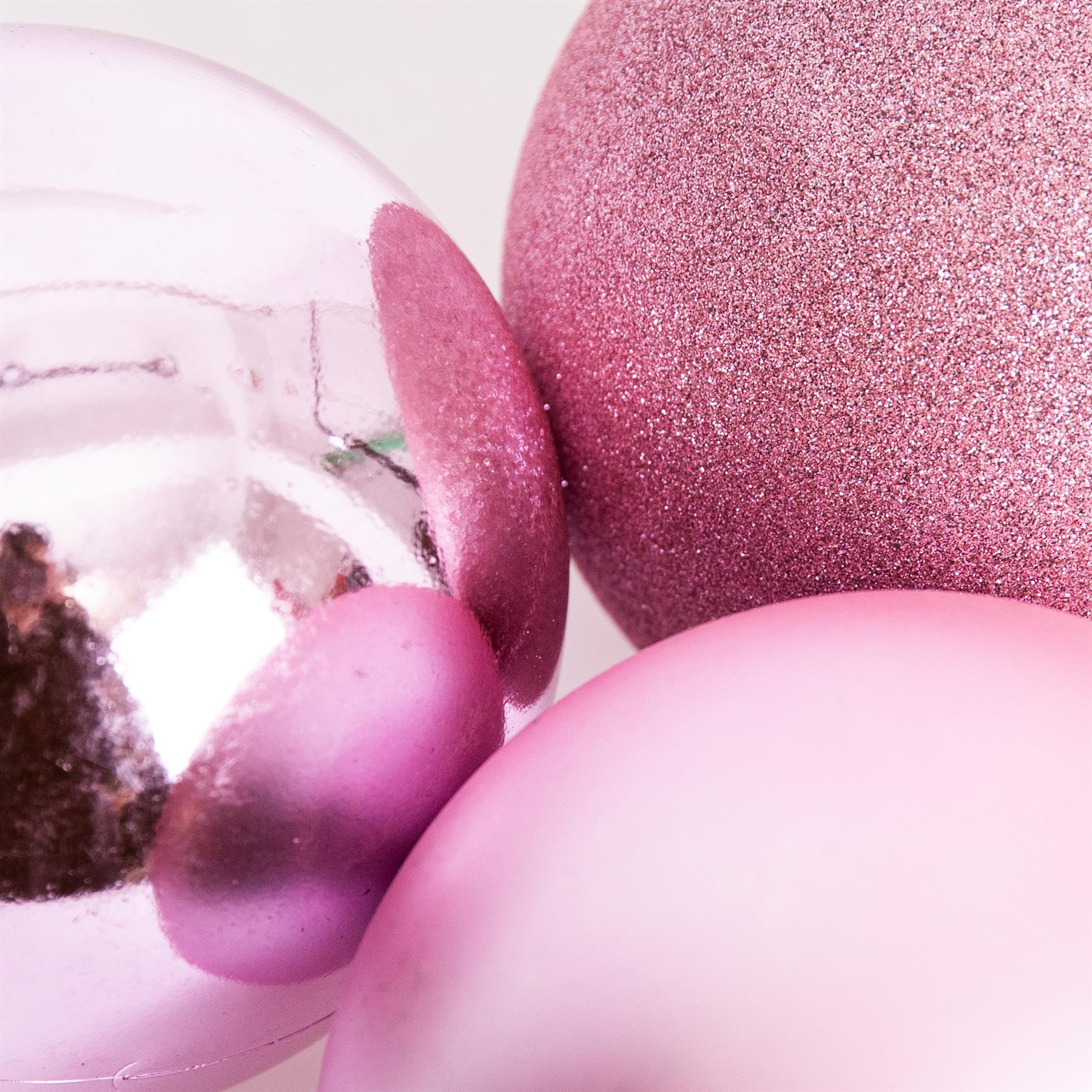 Baubles Pale Pink 15Cm 3Pc Pvc