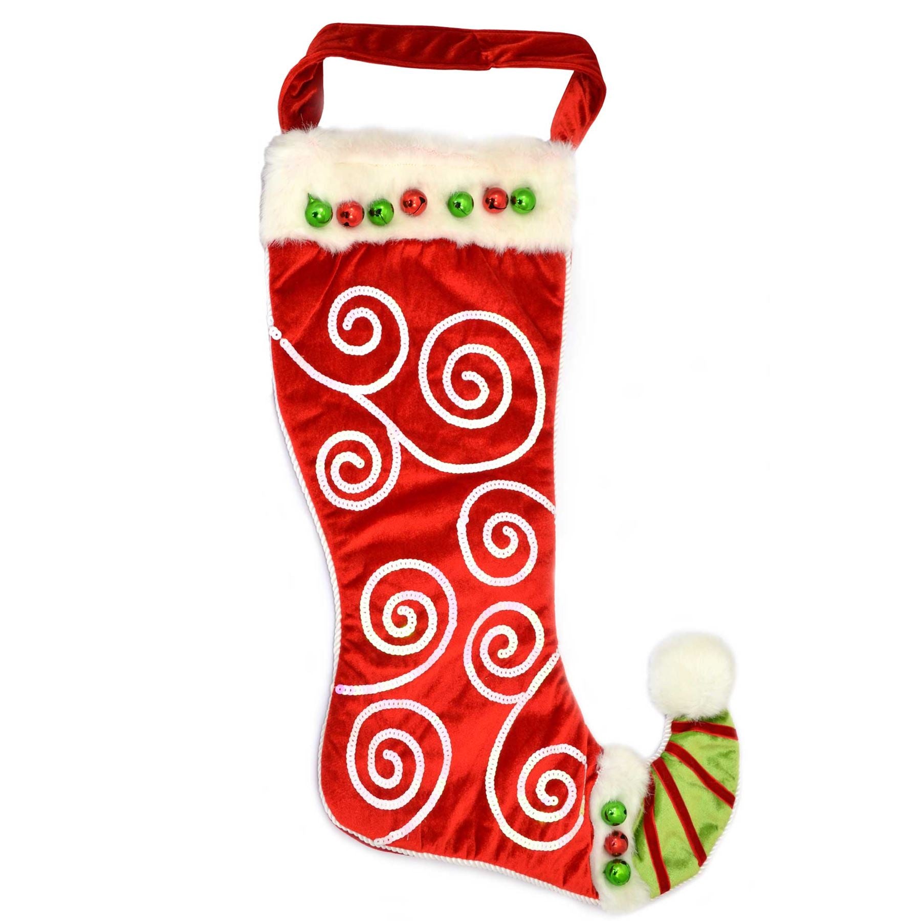 Designer High Quality Christmas Santa Stocking Sack Sock Bag With Full, Bells