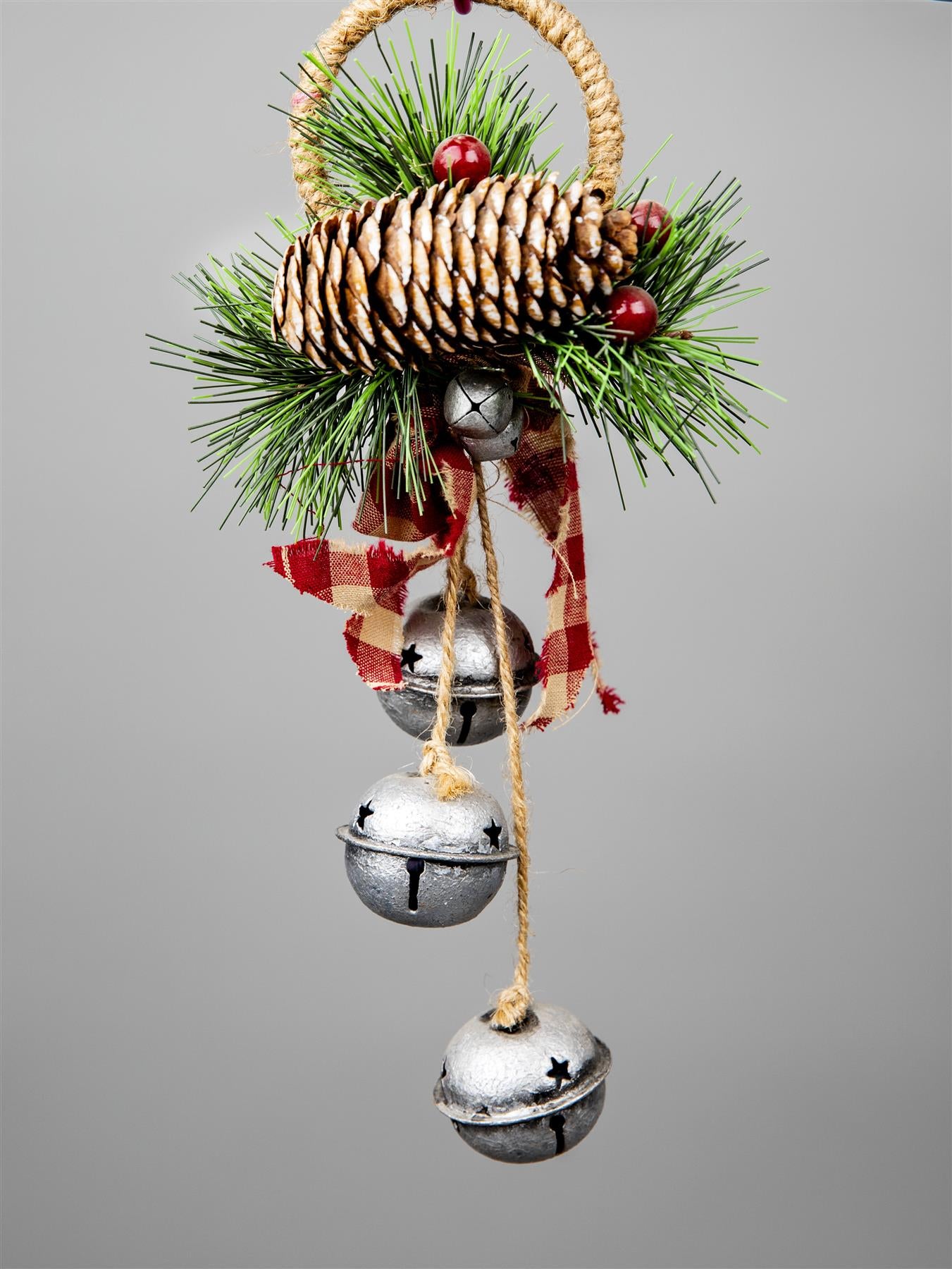 Hanging Decorations With Silver Bells 27 Cm