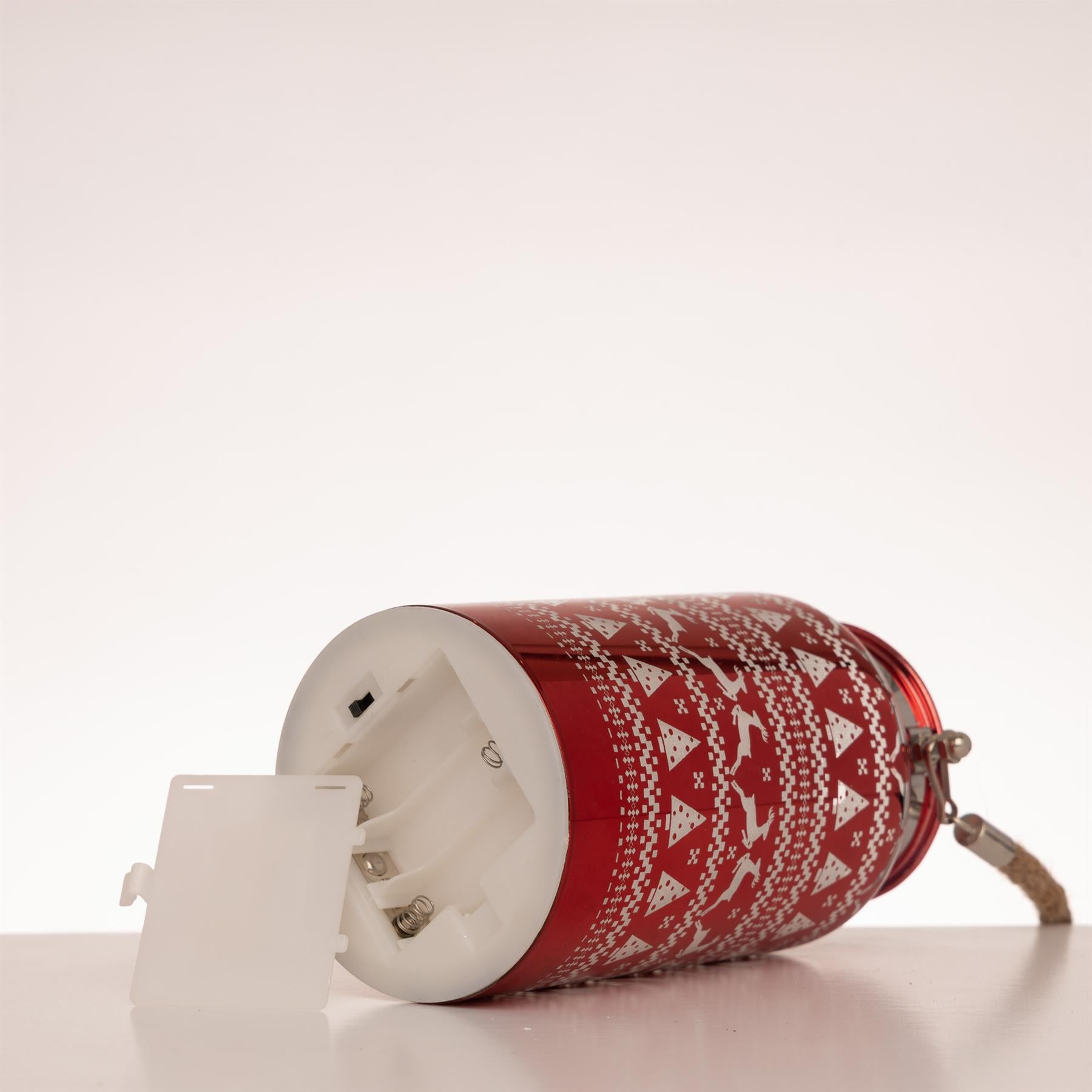 16Cm Christmas Decorated Jar Table Skandi Design Red Lantern