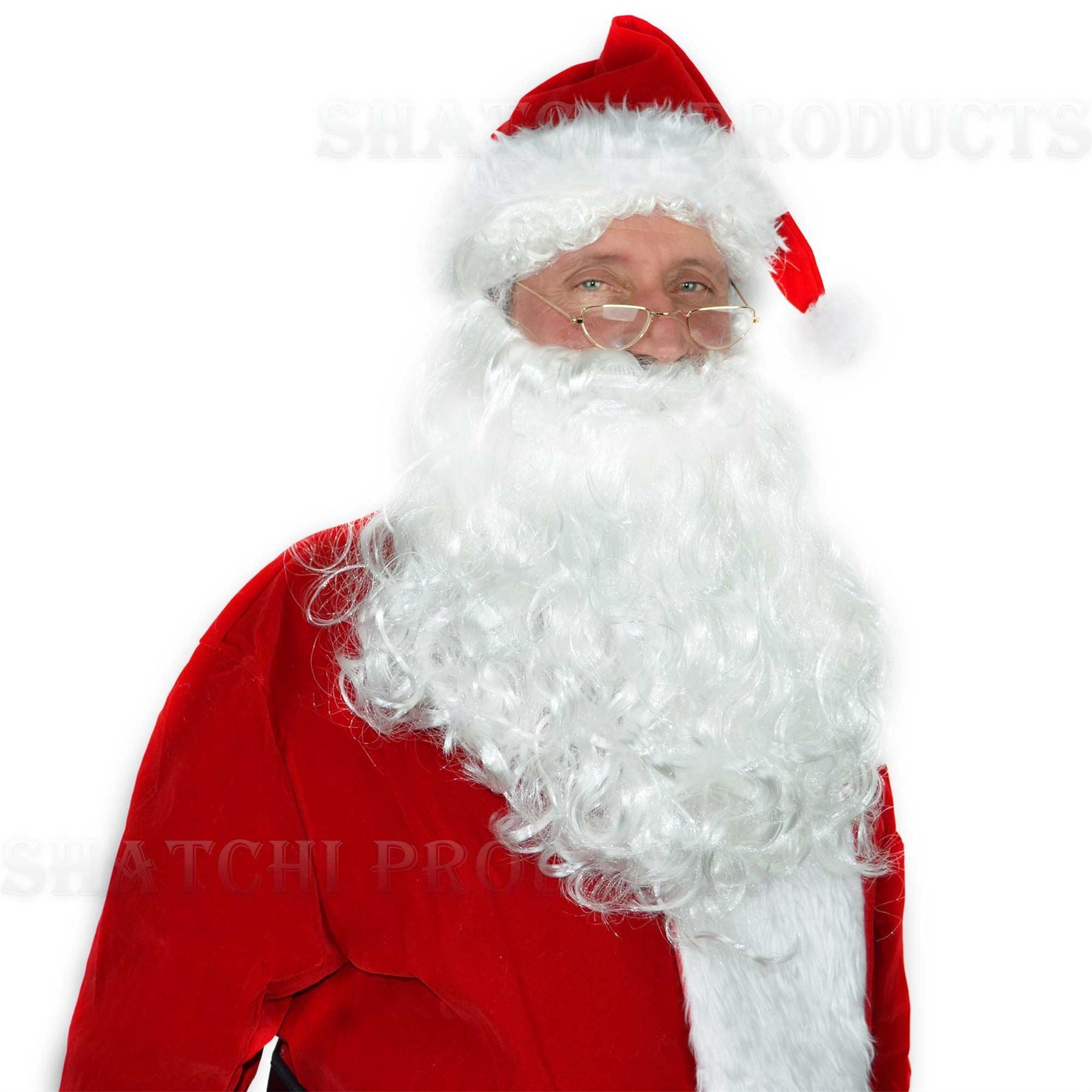Large Deluxe Plus 8 Pcs Velvet Santa Suit Father Christmas Fancy Dress Costume